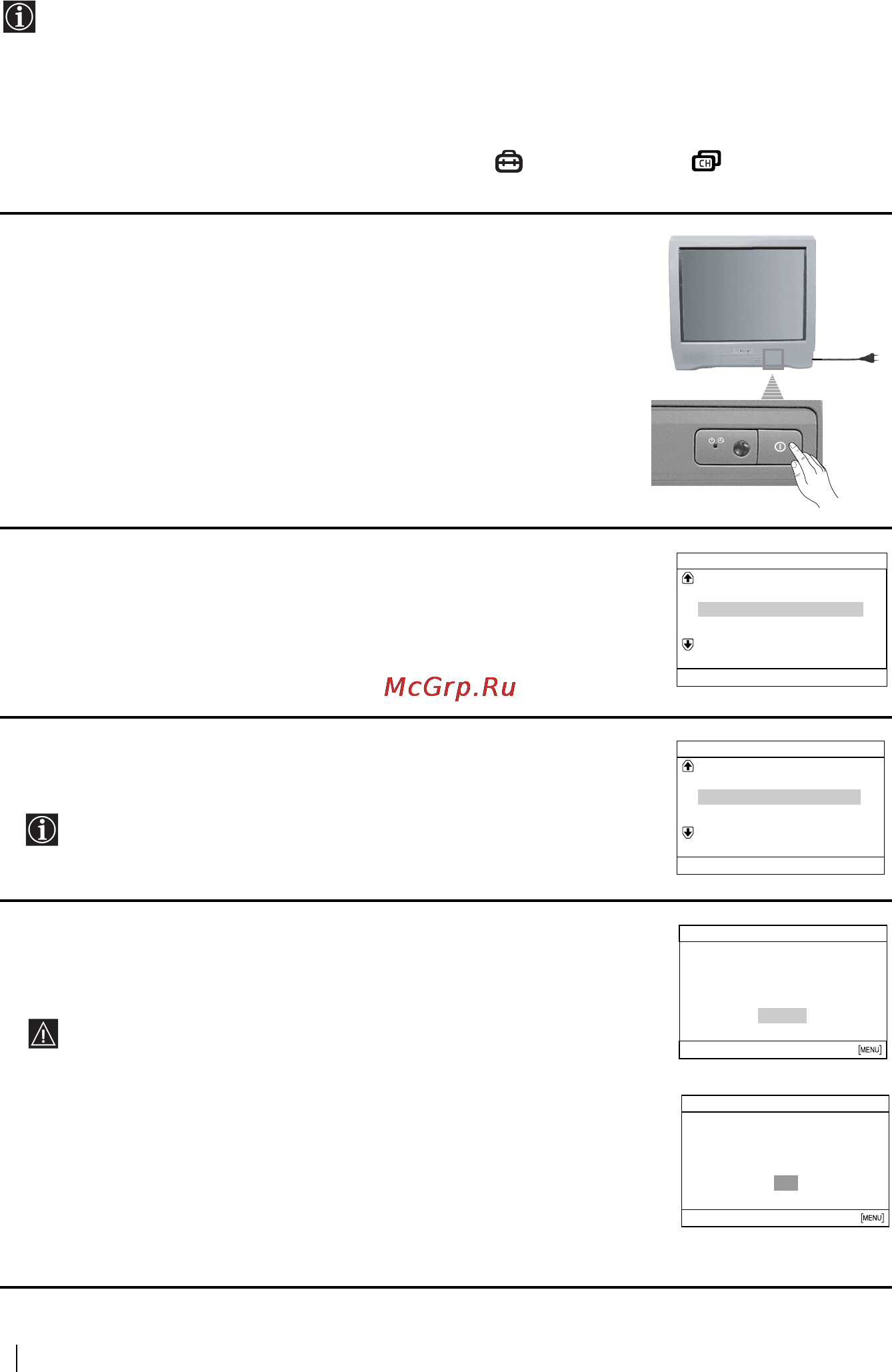 Sony KV-14CT1K [80/128] Włączanie telewizora i automatyczne programowanie
