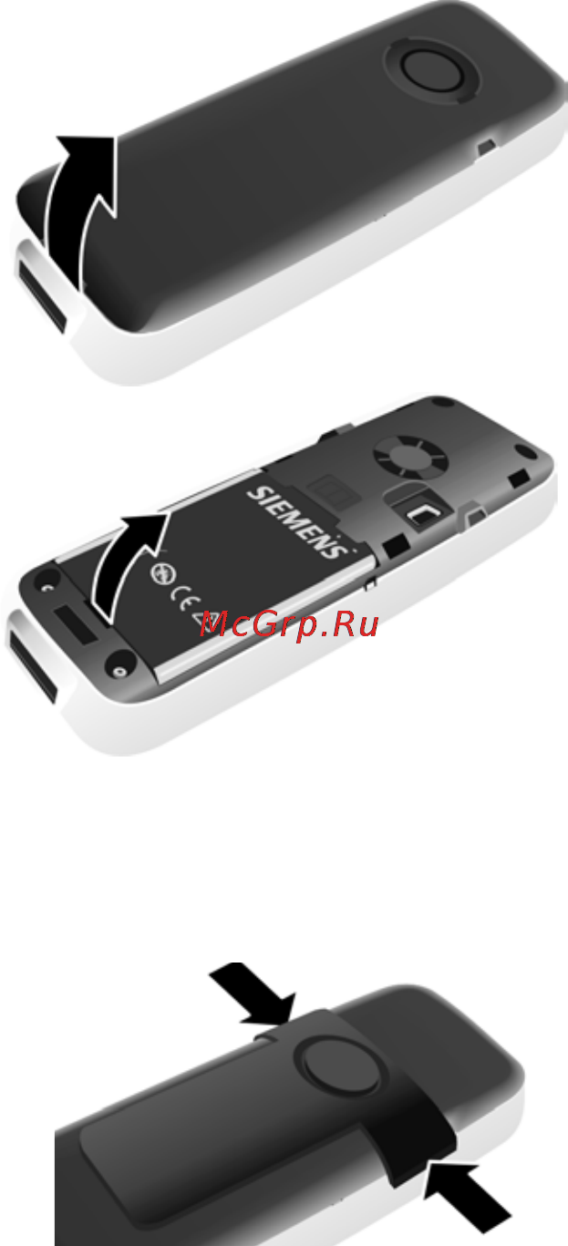 Gigaset SL785 RUS ML/BL [13/105] Крепление снятие зажима для ношения на ремне