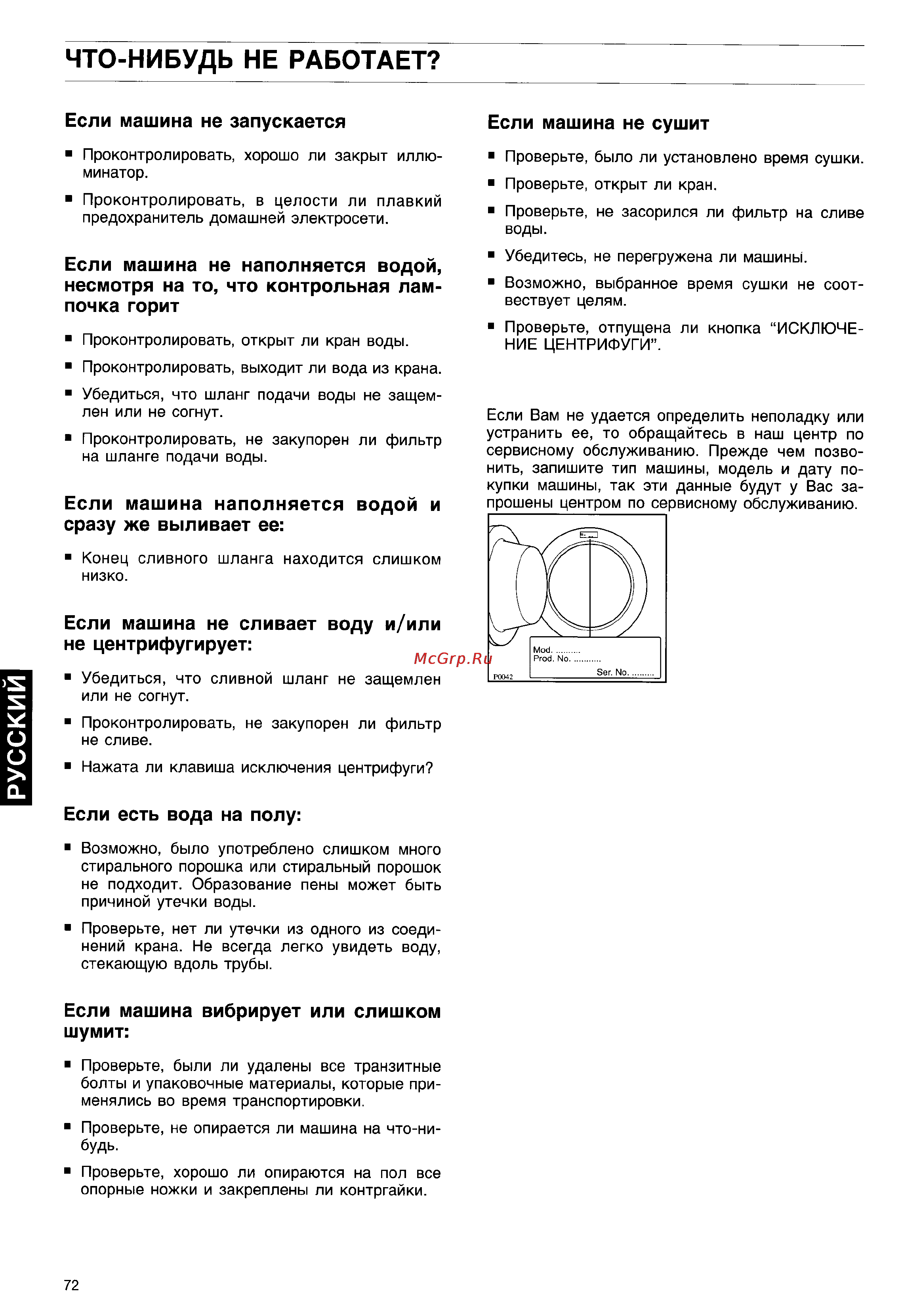 Zanussi WD 832 C Инструкция по эксплуатации онлайн [16/17] 51507