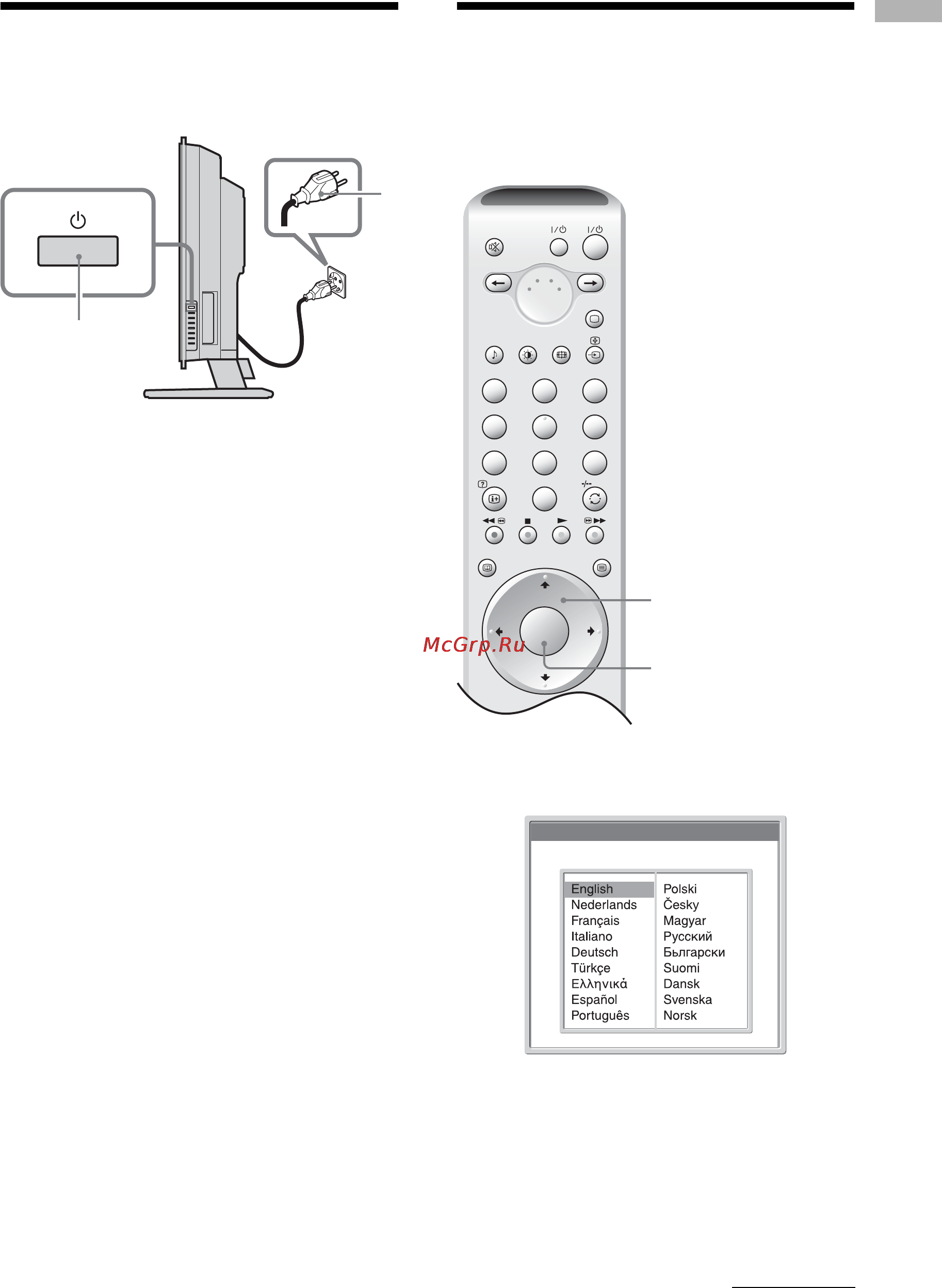Sony BRAVIA KLV-W40A10E [13/211] Slå på strömmen till din tv