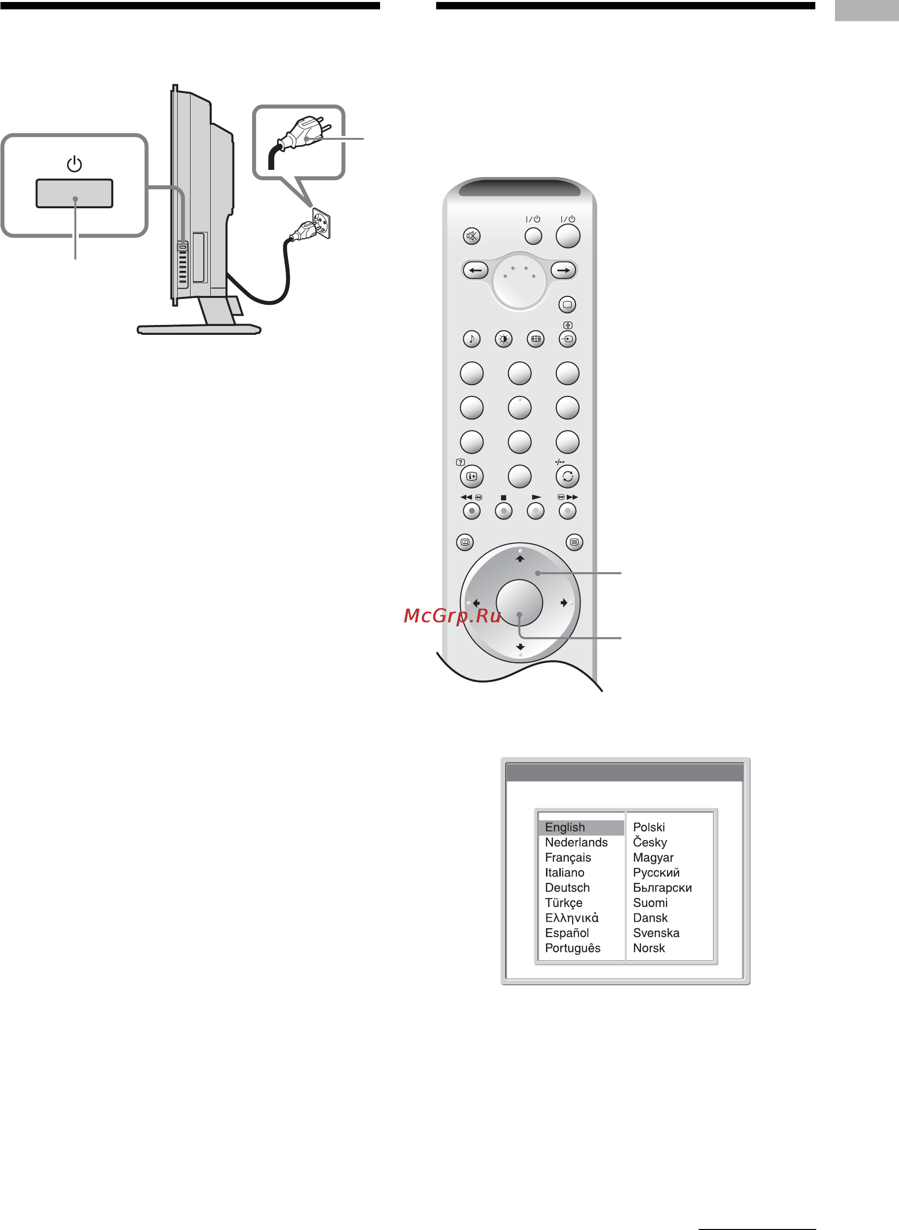 Sony BRAVIA KLV-W40A10E [53/211] Tænd tv et