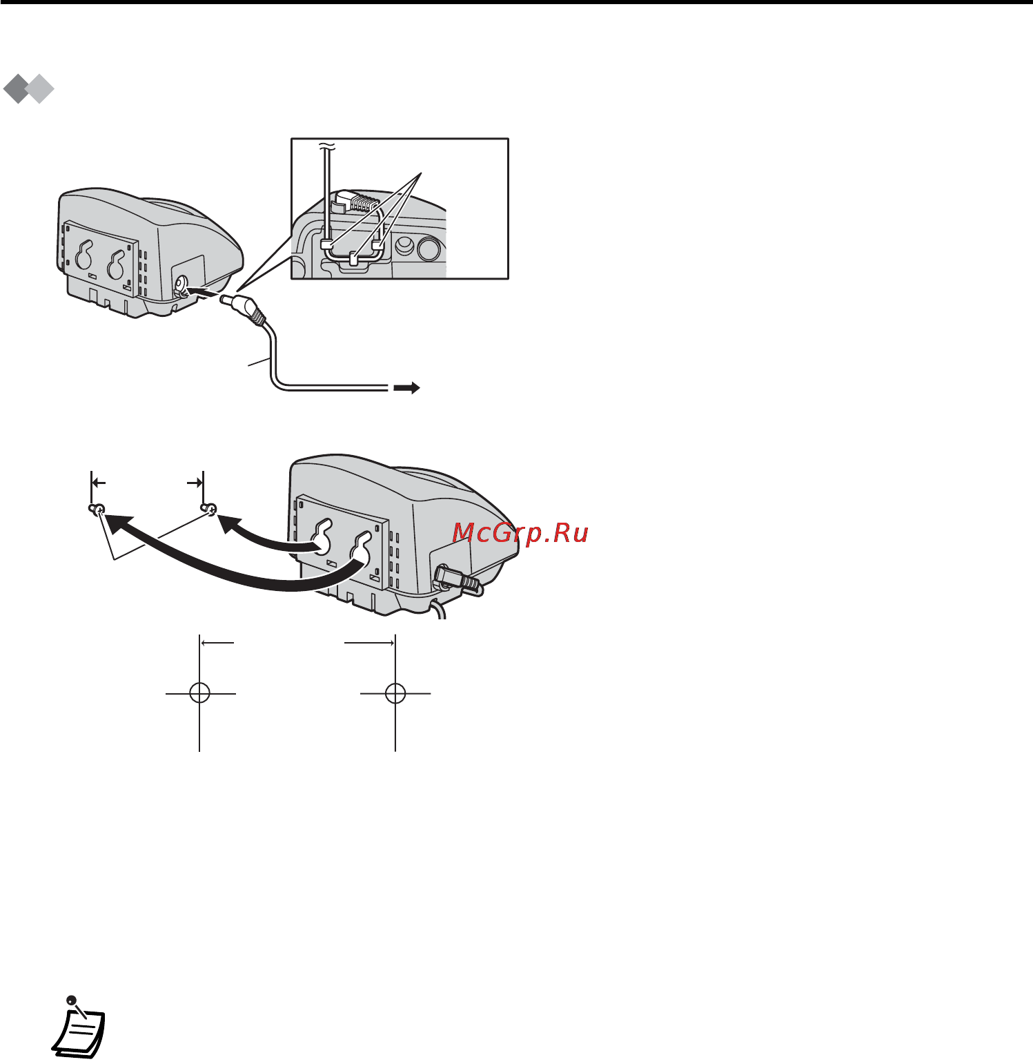 Panasonic KX-TCA355RU [51/64] Настенный монтаж