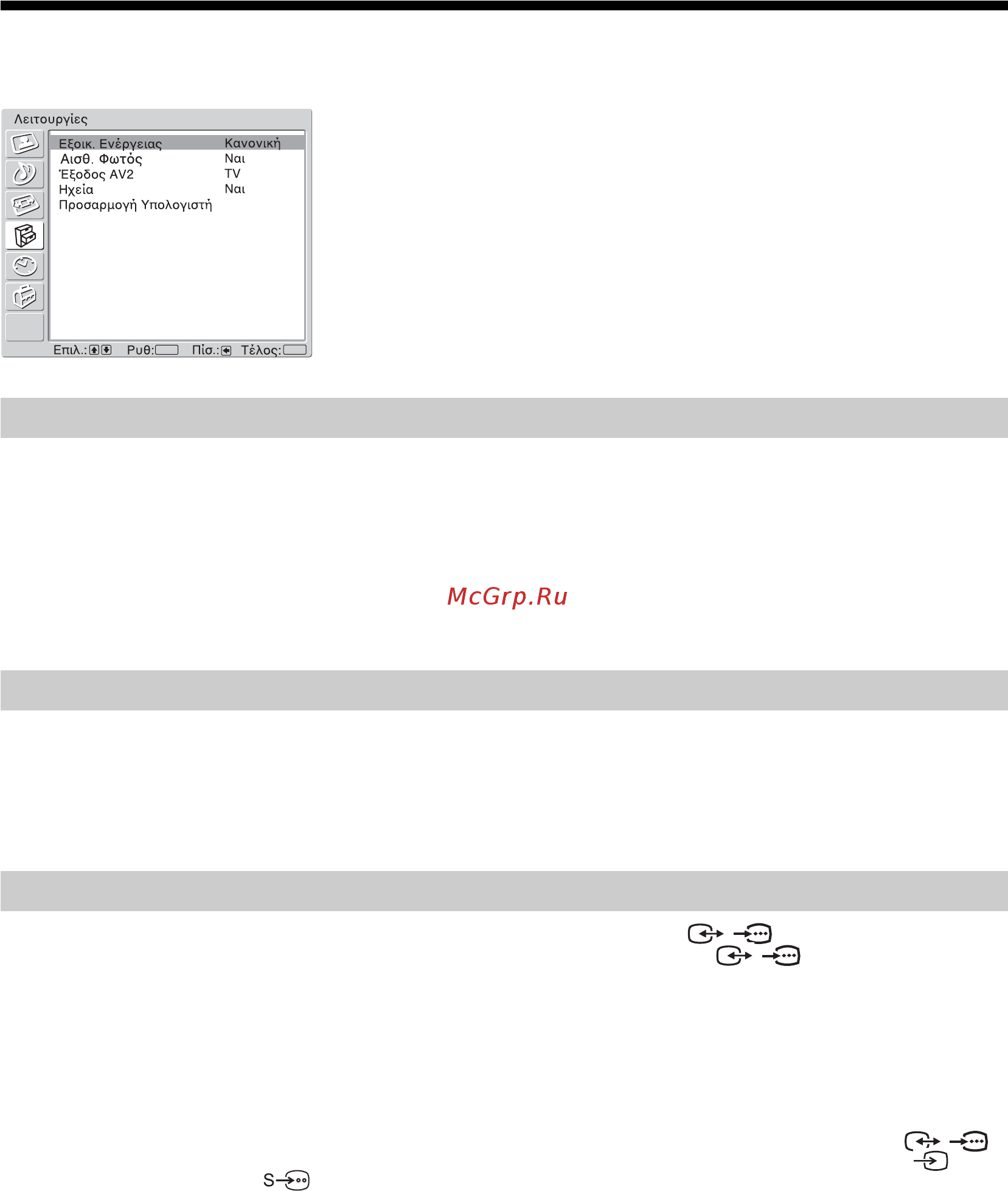 Sony KLV-S32 A10/E [102/193] Μεν ύ λειτ υργίες