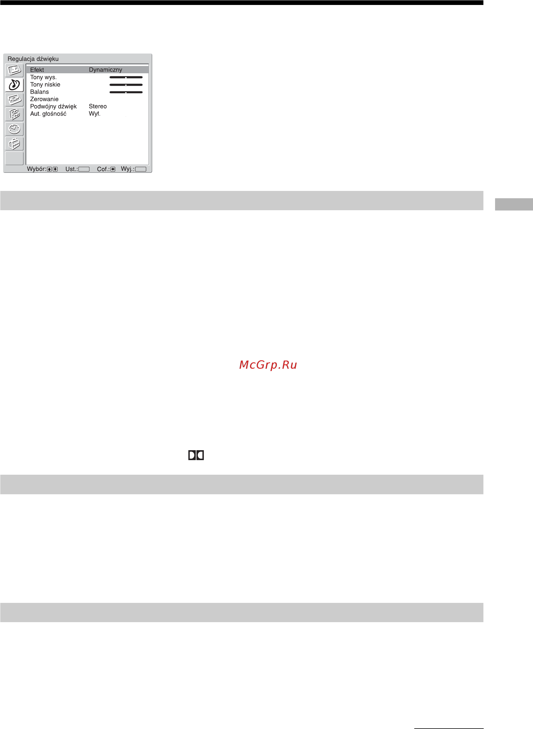 Sony KLV-S23A10E [175/193] Menu regulacja dźwięku