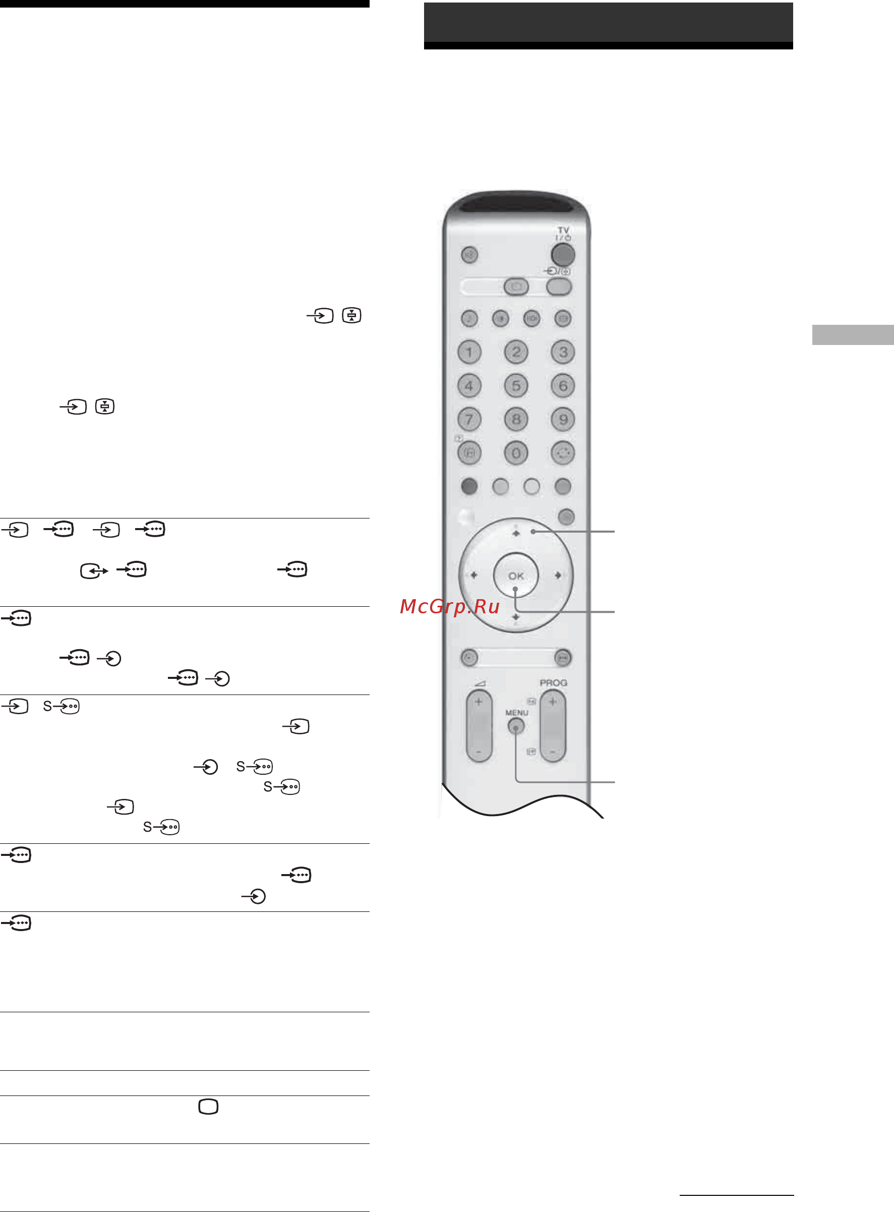 Sony KLV-S32 A10/E [55/193] Navigation gennem menuer