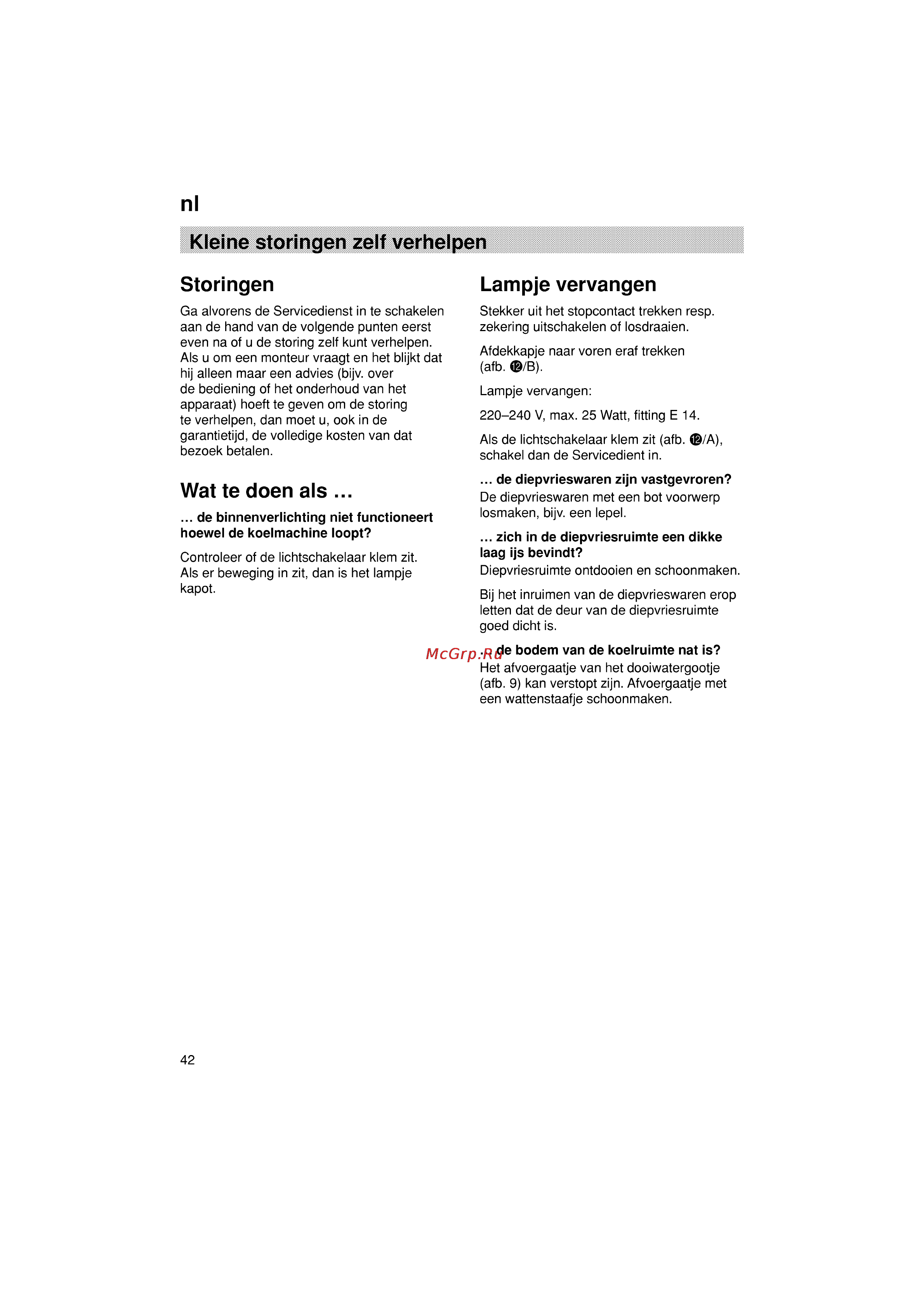 Siemens KG36VY40 [42/96] Kleine storingen zeit verhelpen