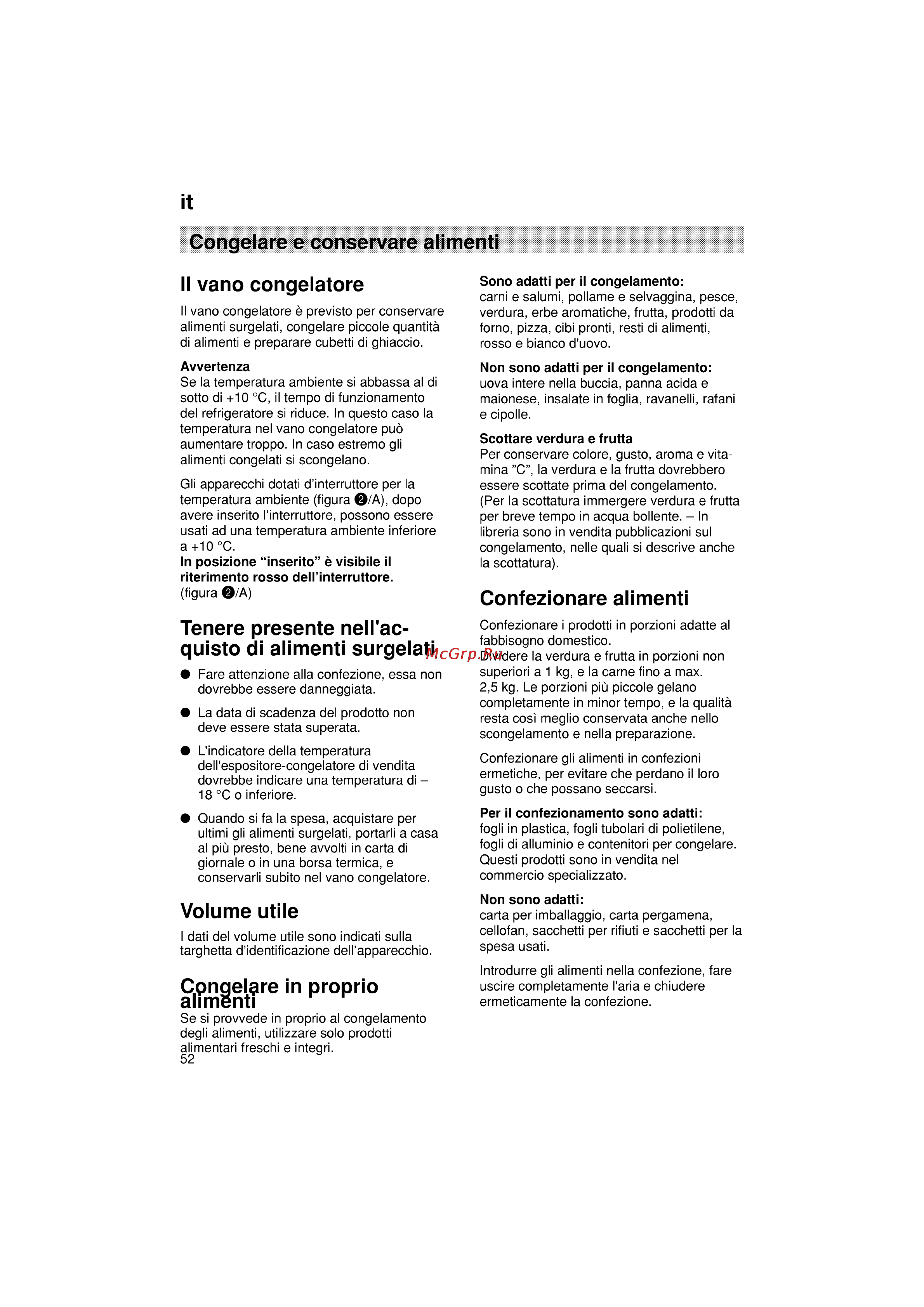 Siemens KG36VY40 [52/96] Confezionare alimenti
