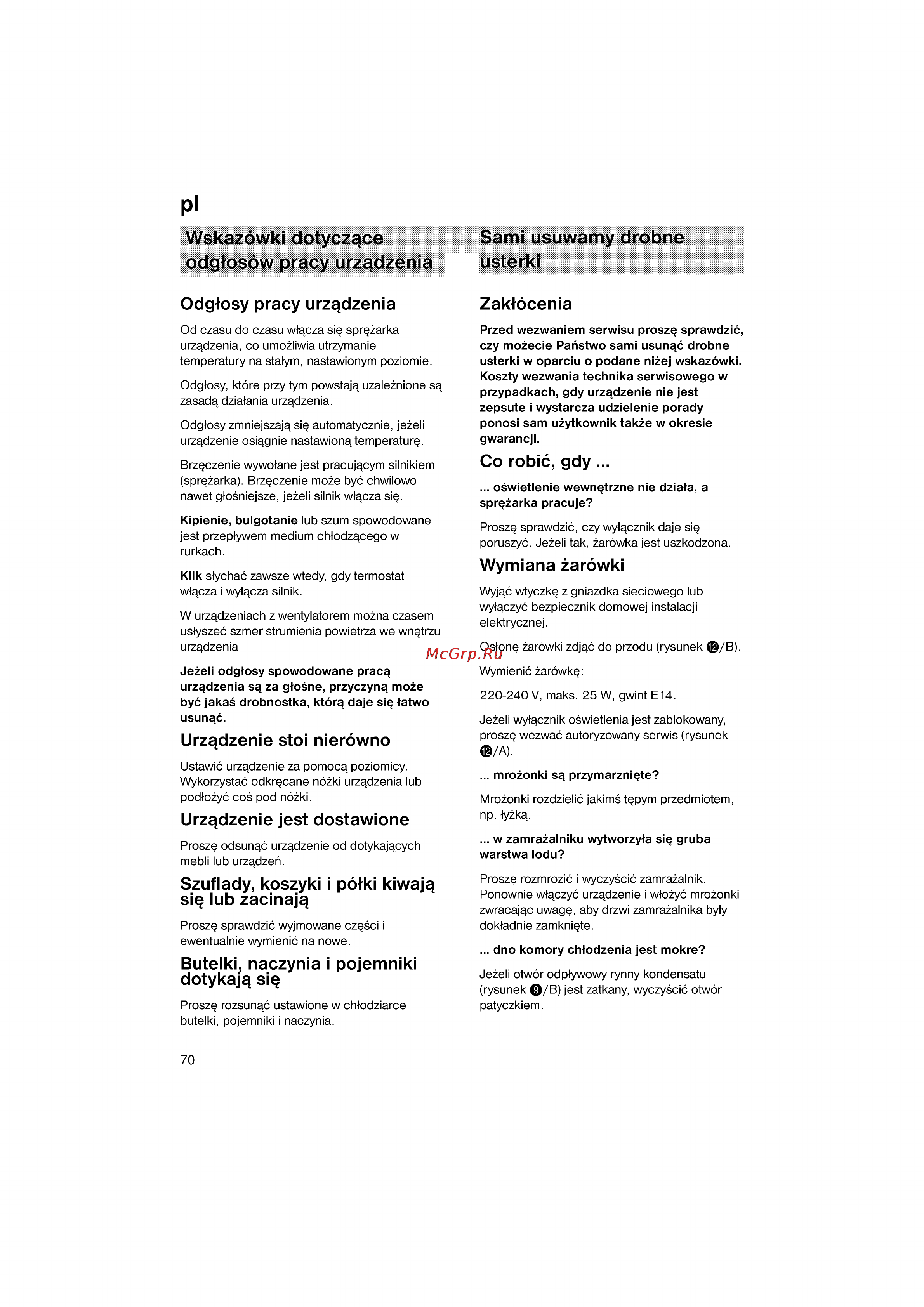 Siemens KG36VY40 [70/96] Naczynia i pojemniki dotykajq siq