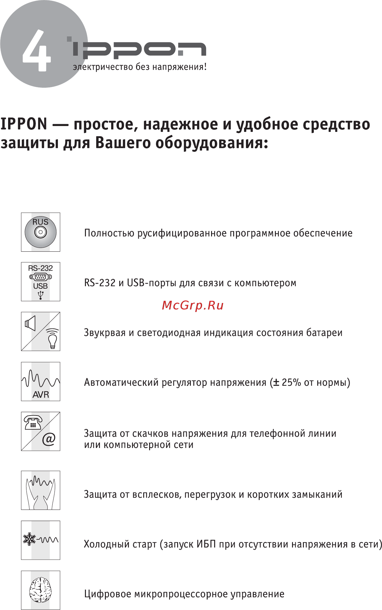 Ippon Smart Power Pro 1000 9C56-63031-H0 Черный [6/16] Страница 6