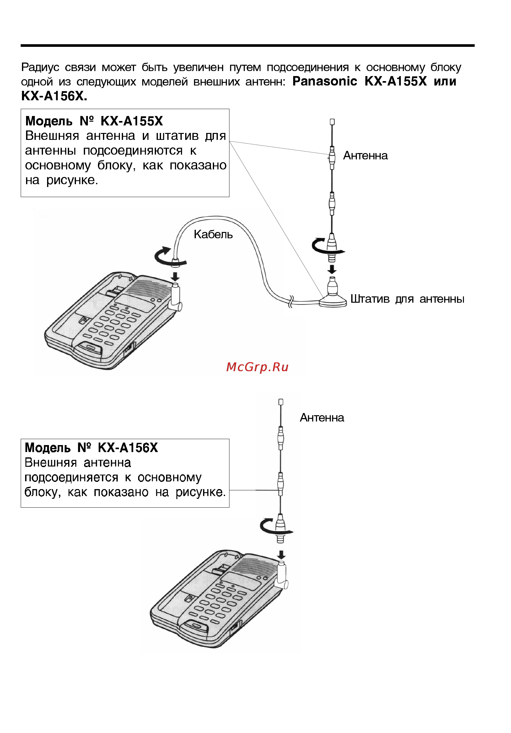 Panasonic KX-TC928BX [26/32] Дополнительная внешняя антенна