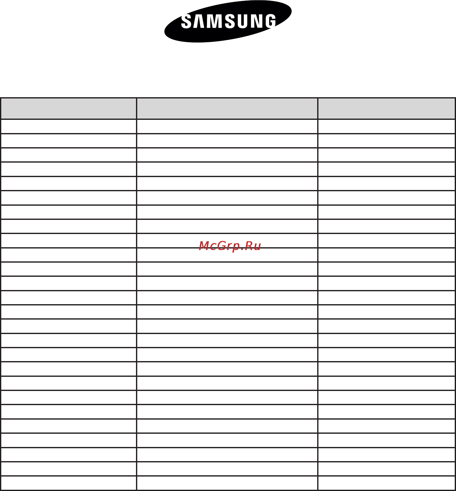 Samsung HDC6C55UX [84/84] Country call or visit us online at