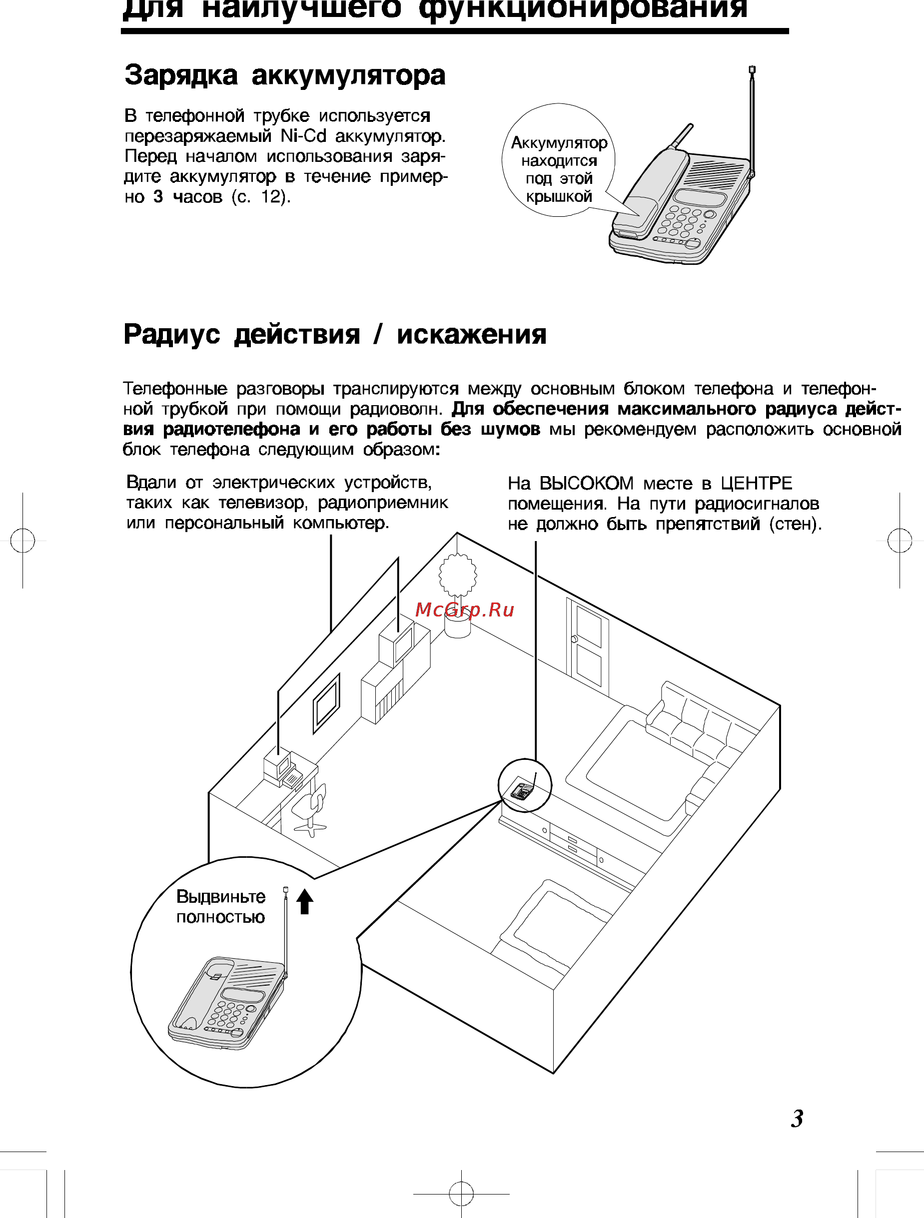 Panasonic KX-TC428RU-B [3/40] Радиус действия искажения
