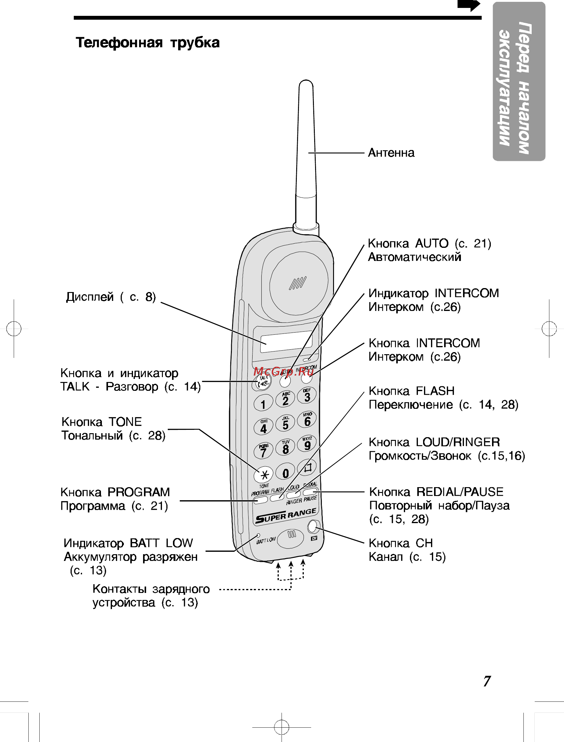 Panasonic KX-TC428RU-B [7/40] Перед началом