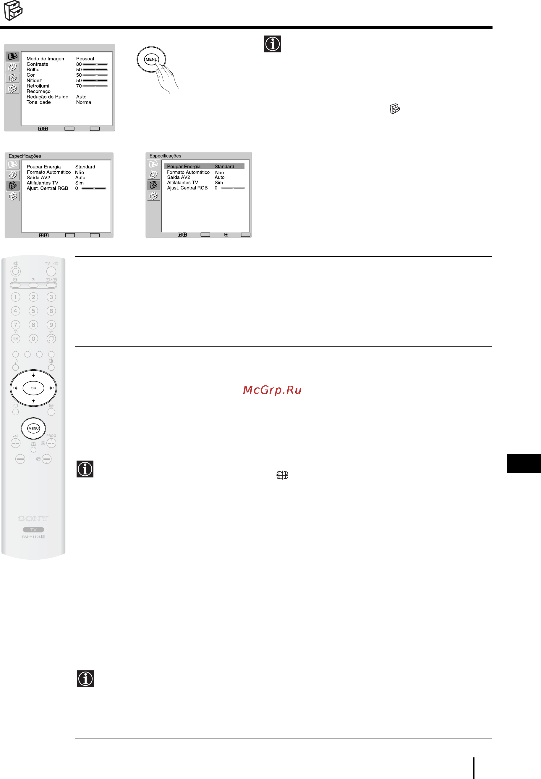 Sony KLV-23HR3 [119/134] Menú especificações