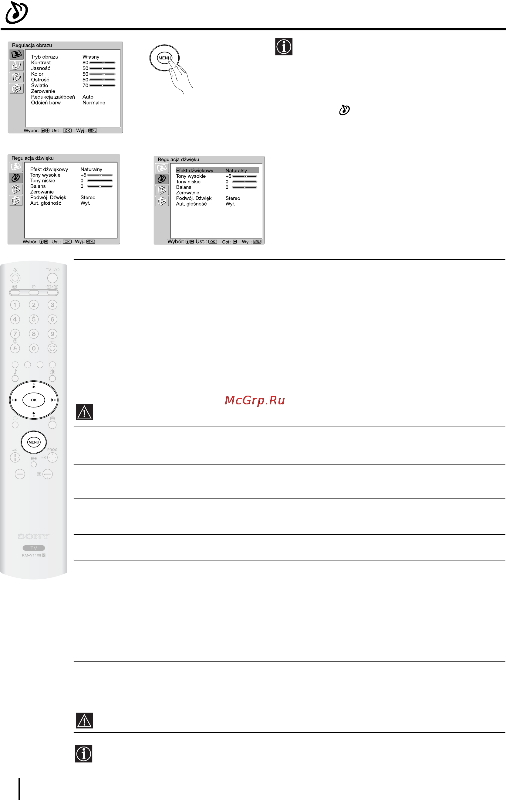 Sony KLV-27HR3 [85/134] Menu regulacja dźwięku