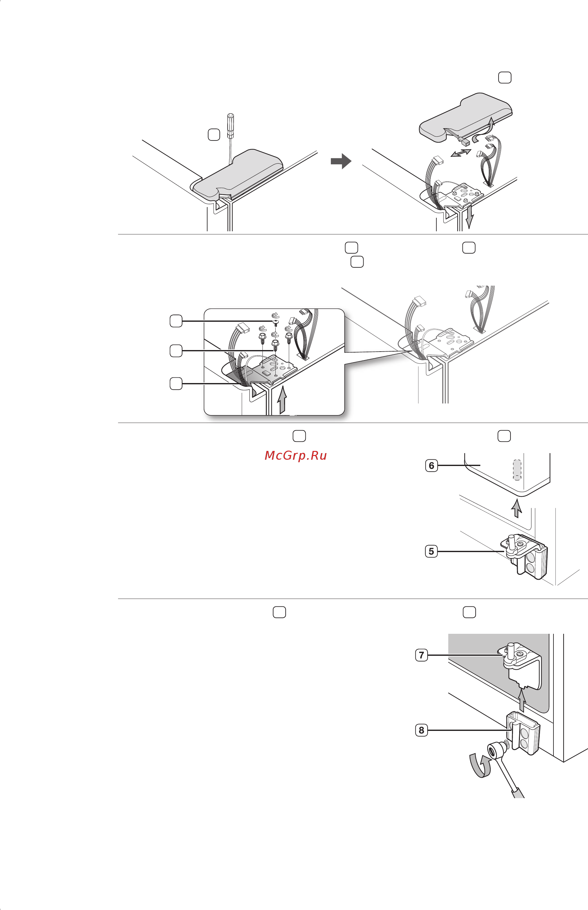 Samsung RSH1DLMR [12/42] Демонтаж дверцы холодильной камеры
