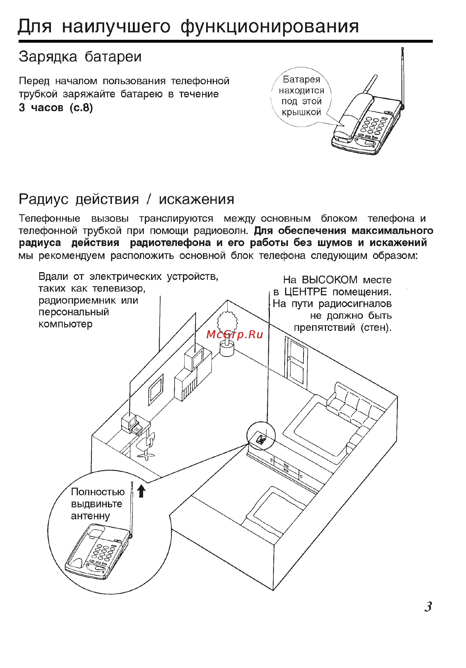 Panasonic KX-TC423BX-B [3/24] Для наилучшего функционирования