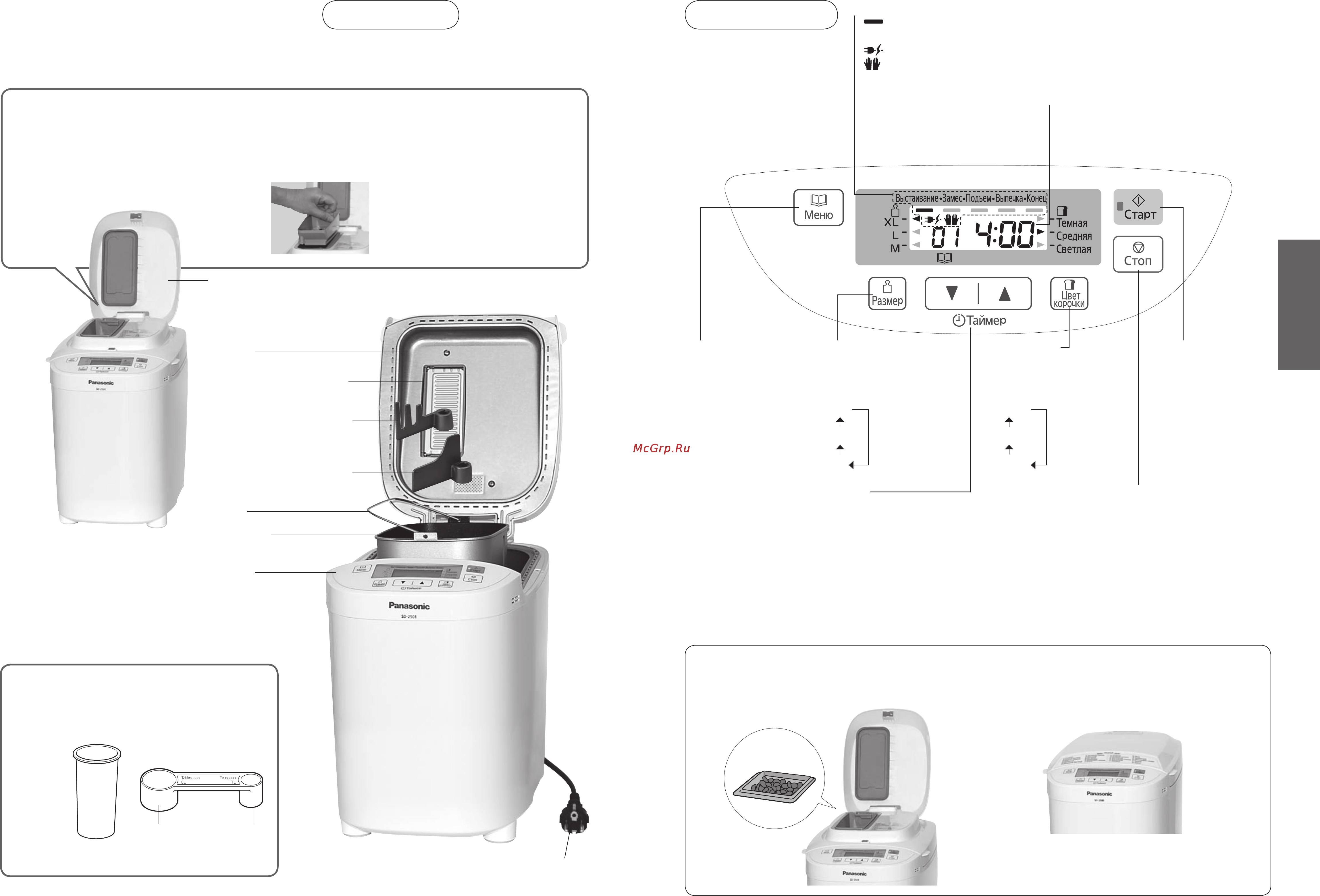 Panasonic SD-2501WTS [5/54] Клапан диспенсера изюма и орехов только в модели sd 2501