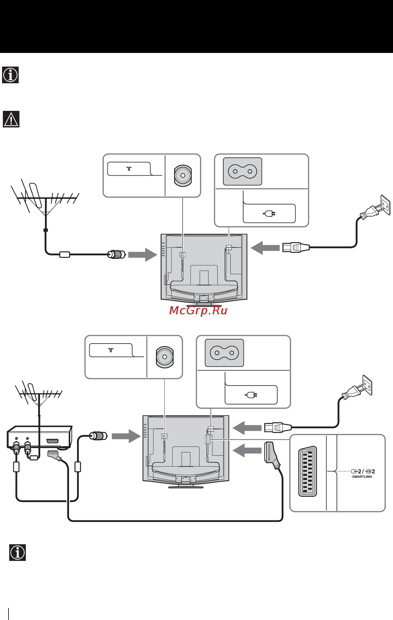 Sony KLV-23HR2 [88/160] Podłączanie do telewizora anteny magnetowidu i przewodu zasilającego