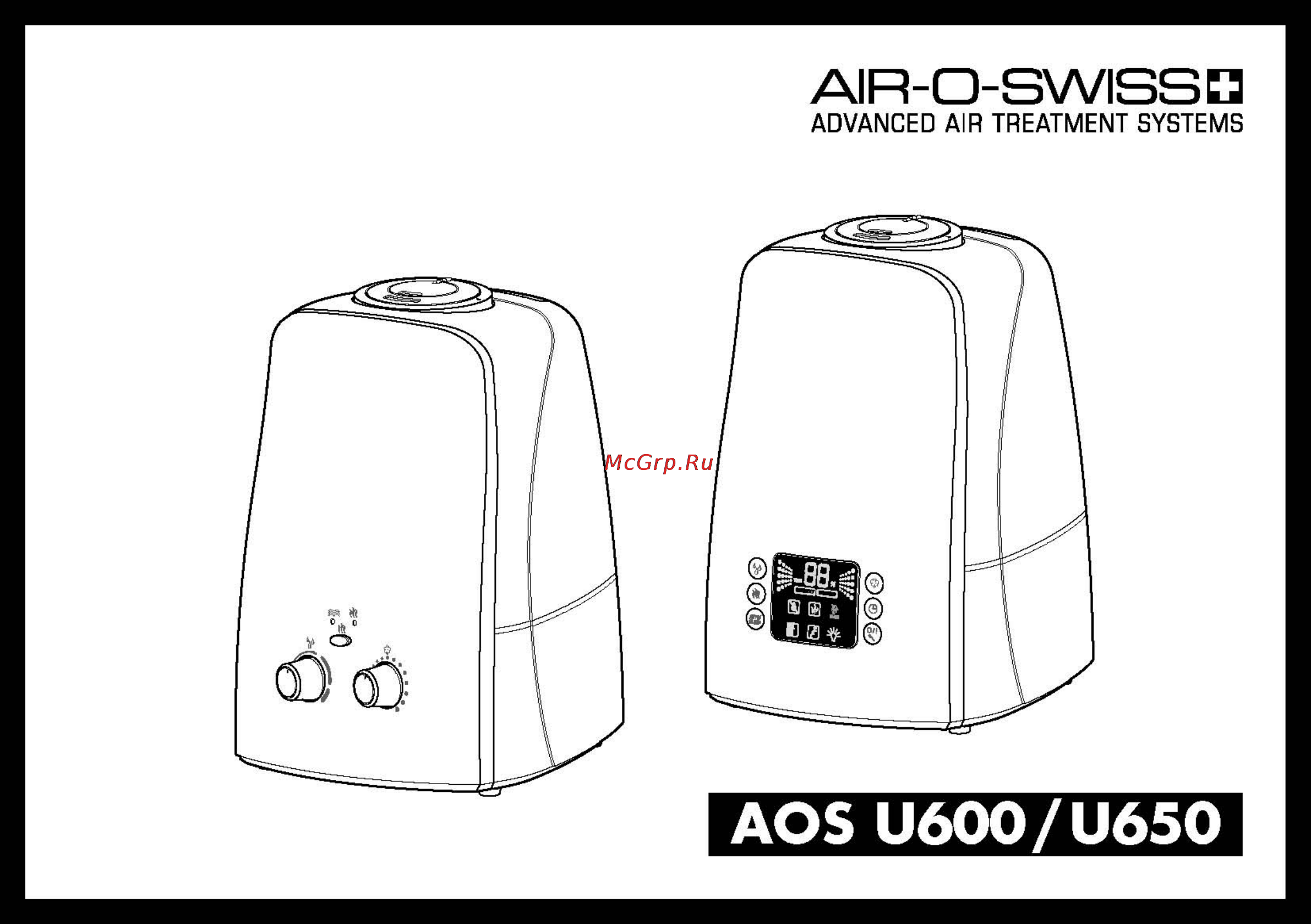 Air-O-Swiss U650 Black Инструкция по эксплуатации онлайн