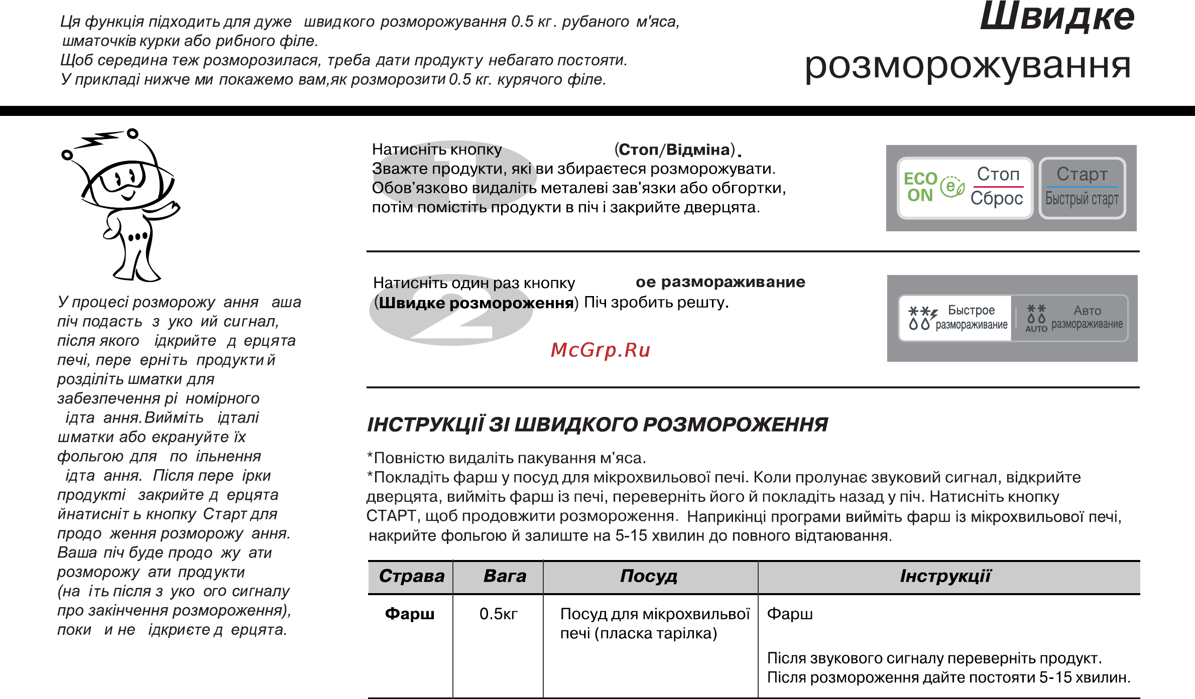 LG MB4042U [155/164] Розморожування