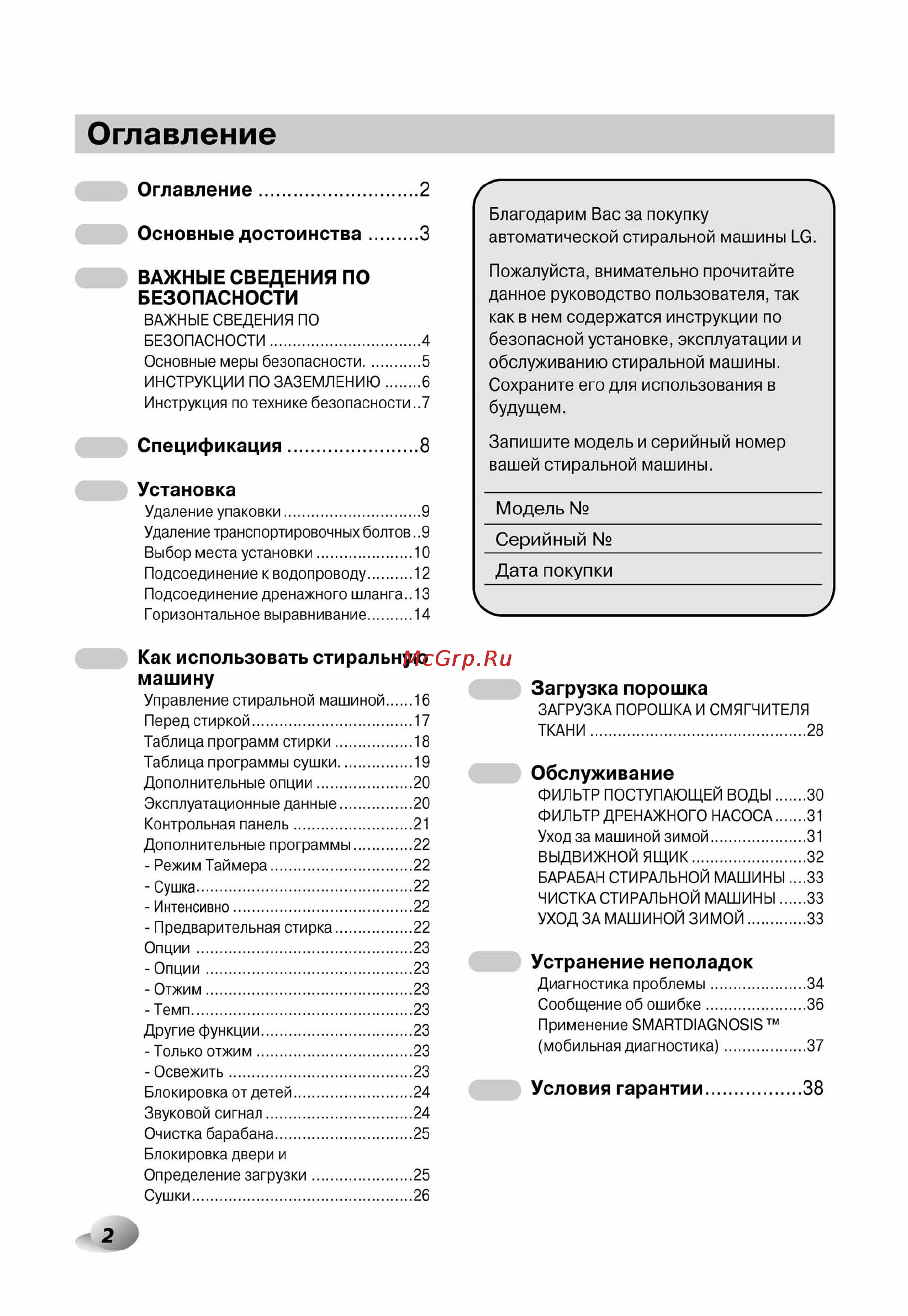 LG F1496AD3 [2/40] Как использовать стиральную машину