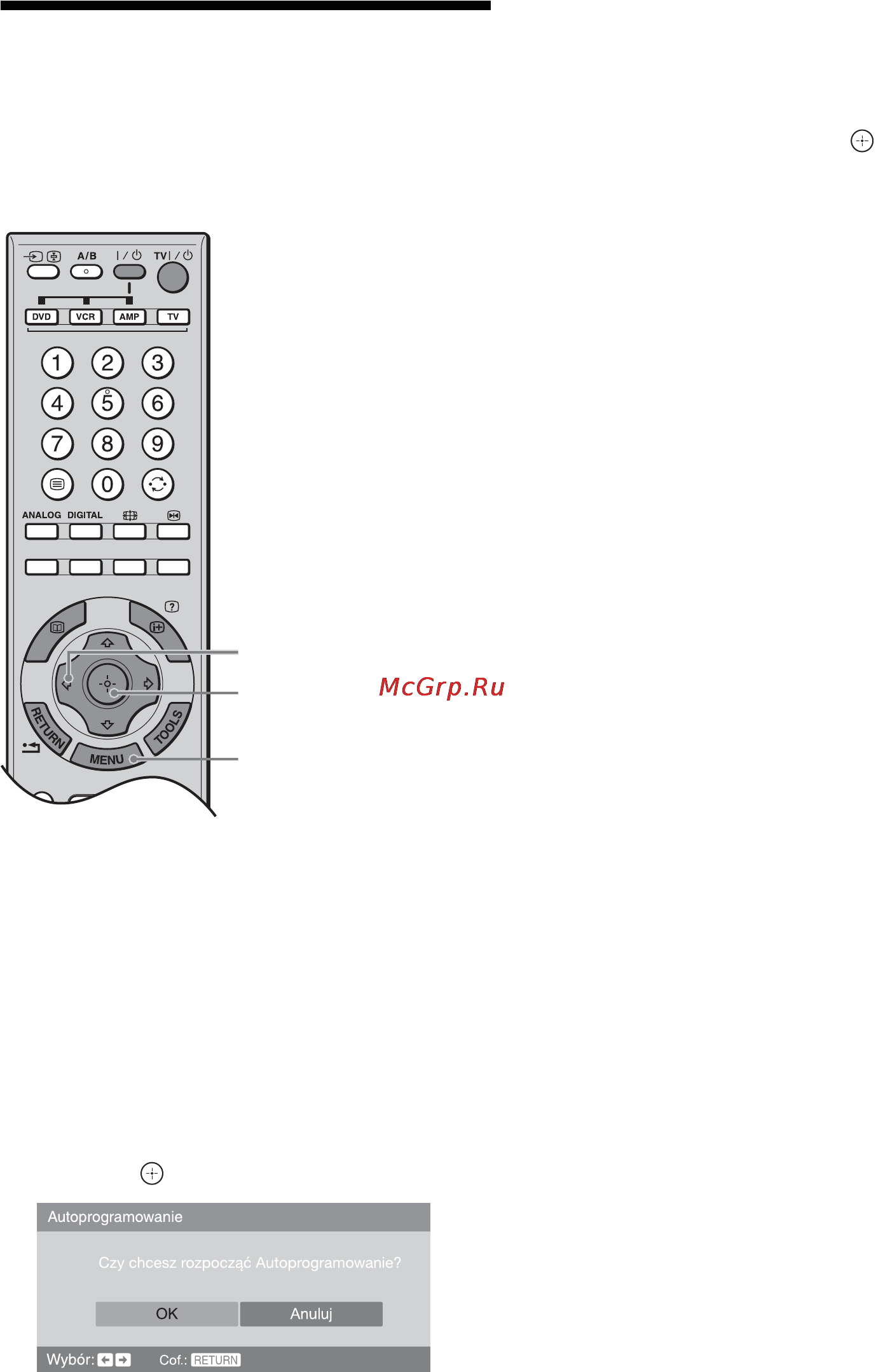 Sony KDL-52X2000 [110/160] Autoprogramowanie odbiornika tv