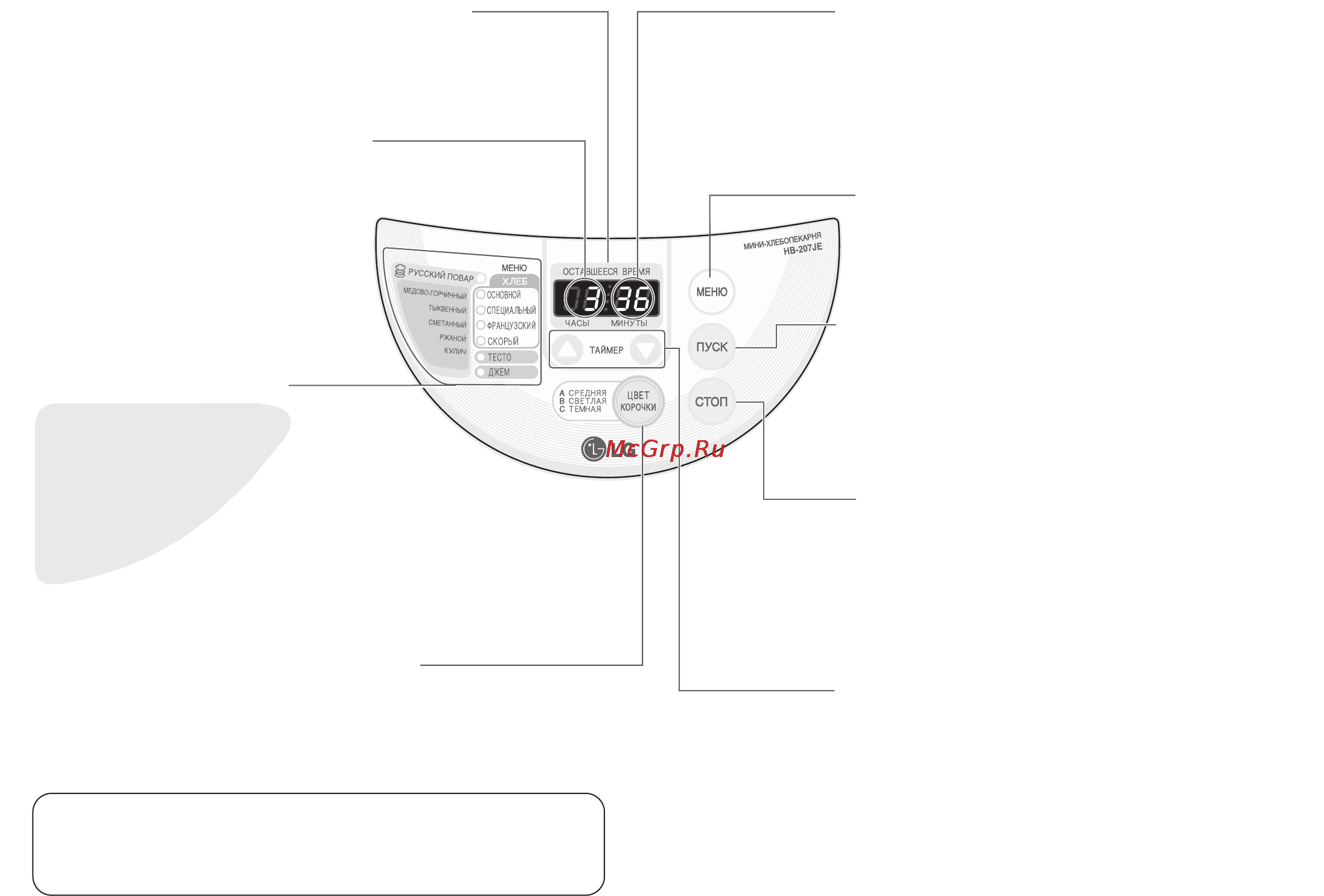 LG HB-207JE [14/96] Bыбор программы
