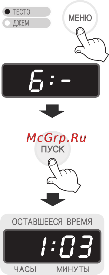 LG HB-207JE [31/96] Программа приготовления теста