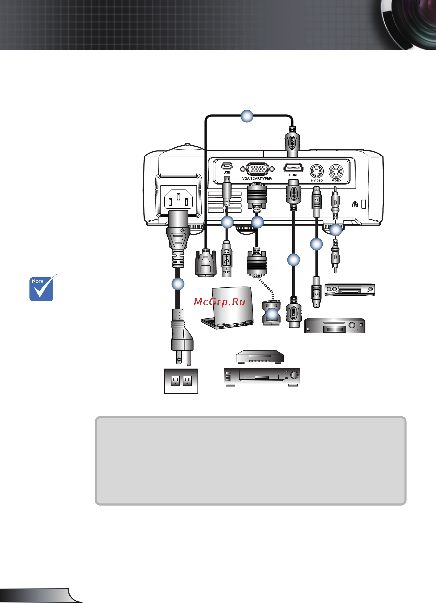Optoma EX330e [12/50] Установка