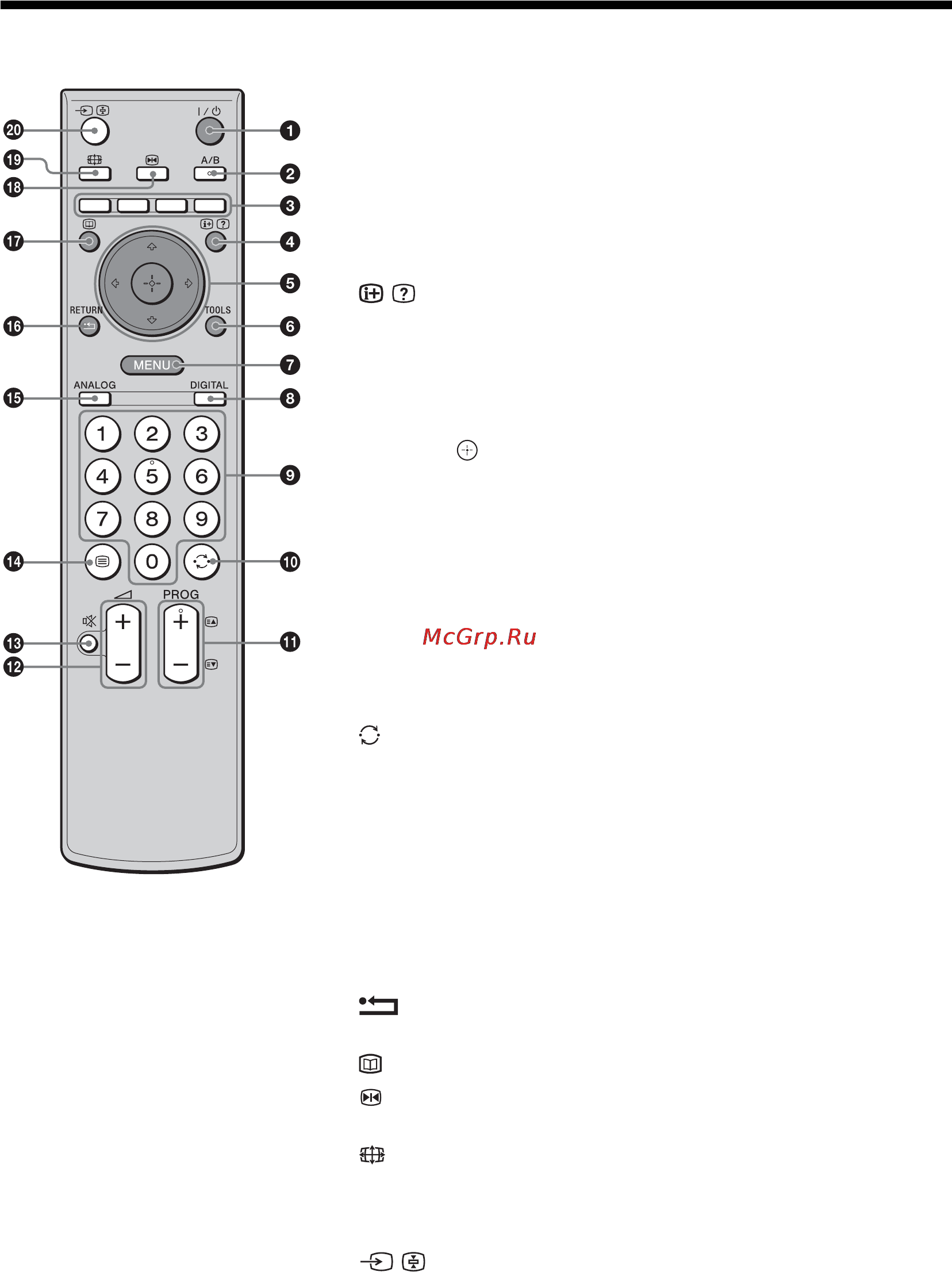 Sony KDL-46W2000 [13/236] Översikt över fjärrkontrollen