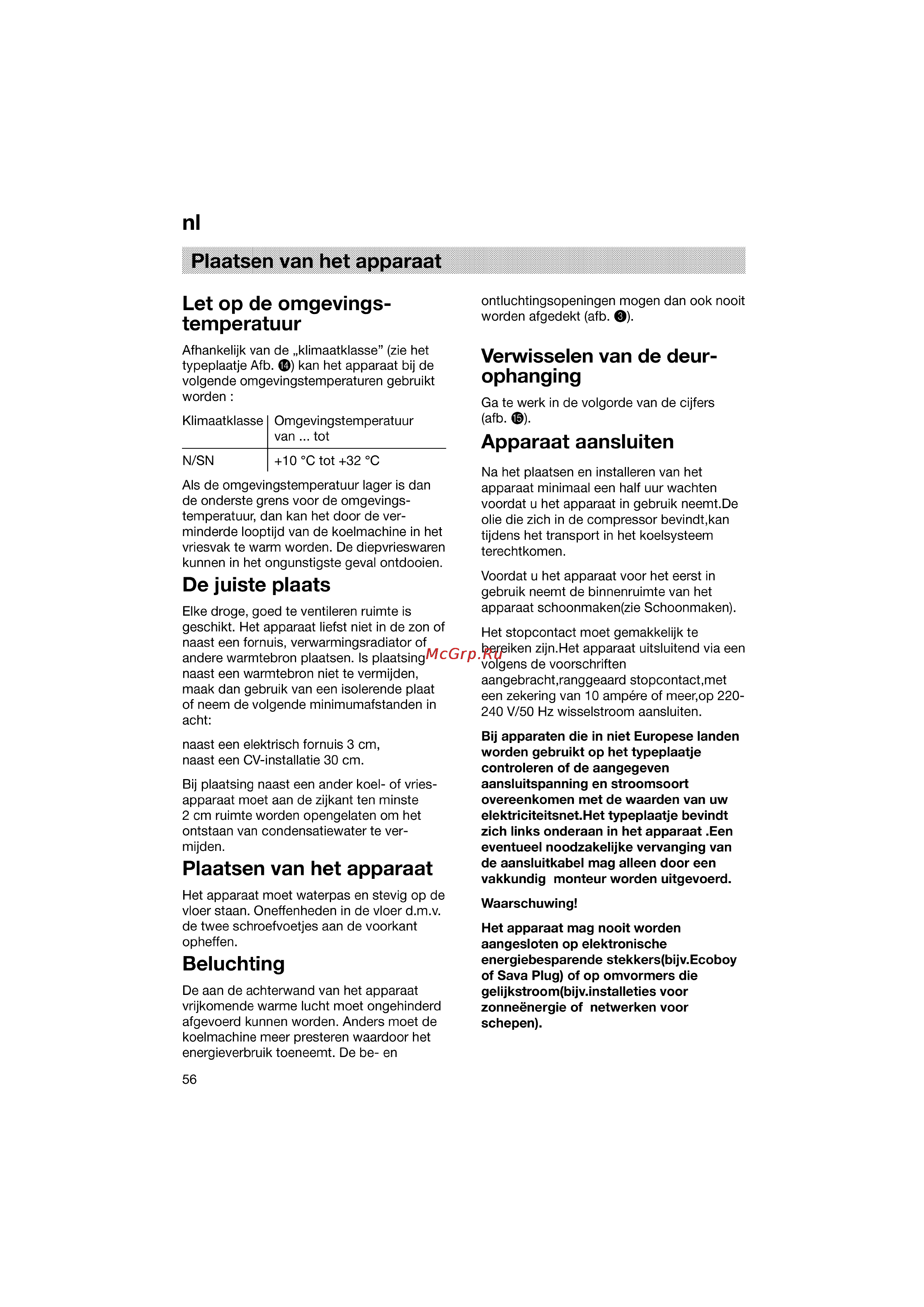 Bosch KGV36640 [56/141] Apparaat aansluiten