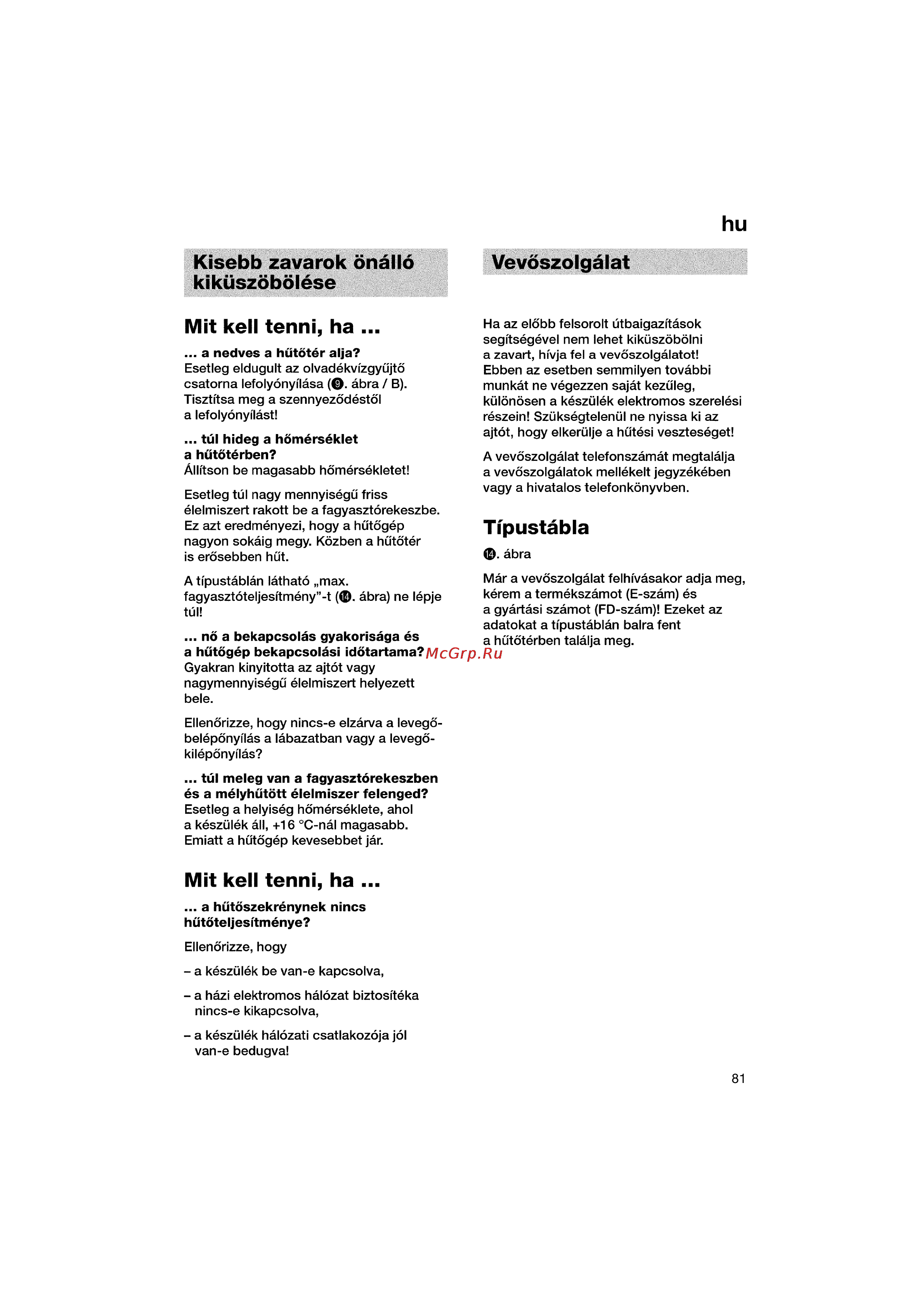 Bosch KGV36640 [81/141] Kisebb zavarok onálló kiküszôbôlése