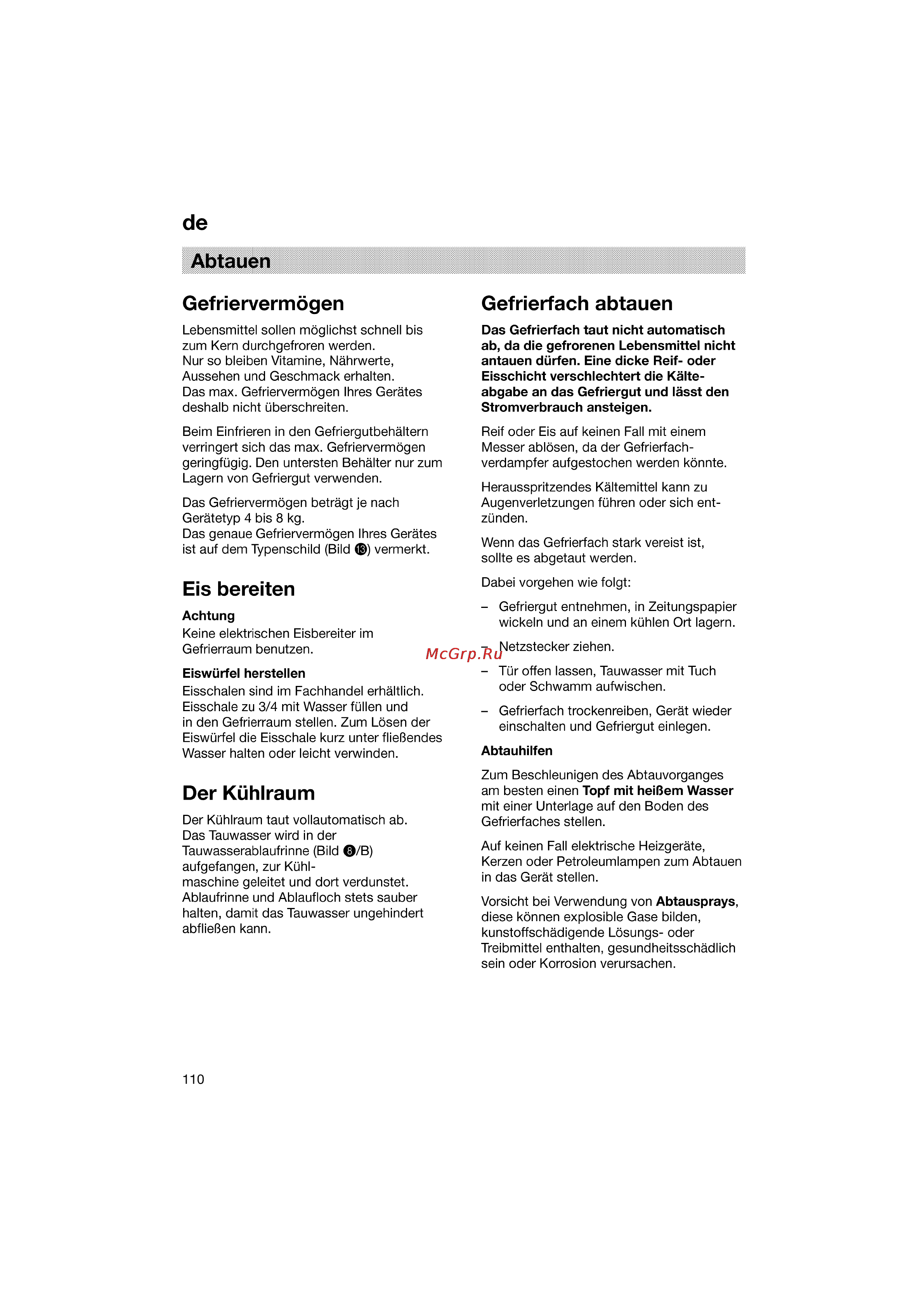 Bosch KGV33600 [110/121] Abtauen