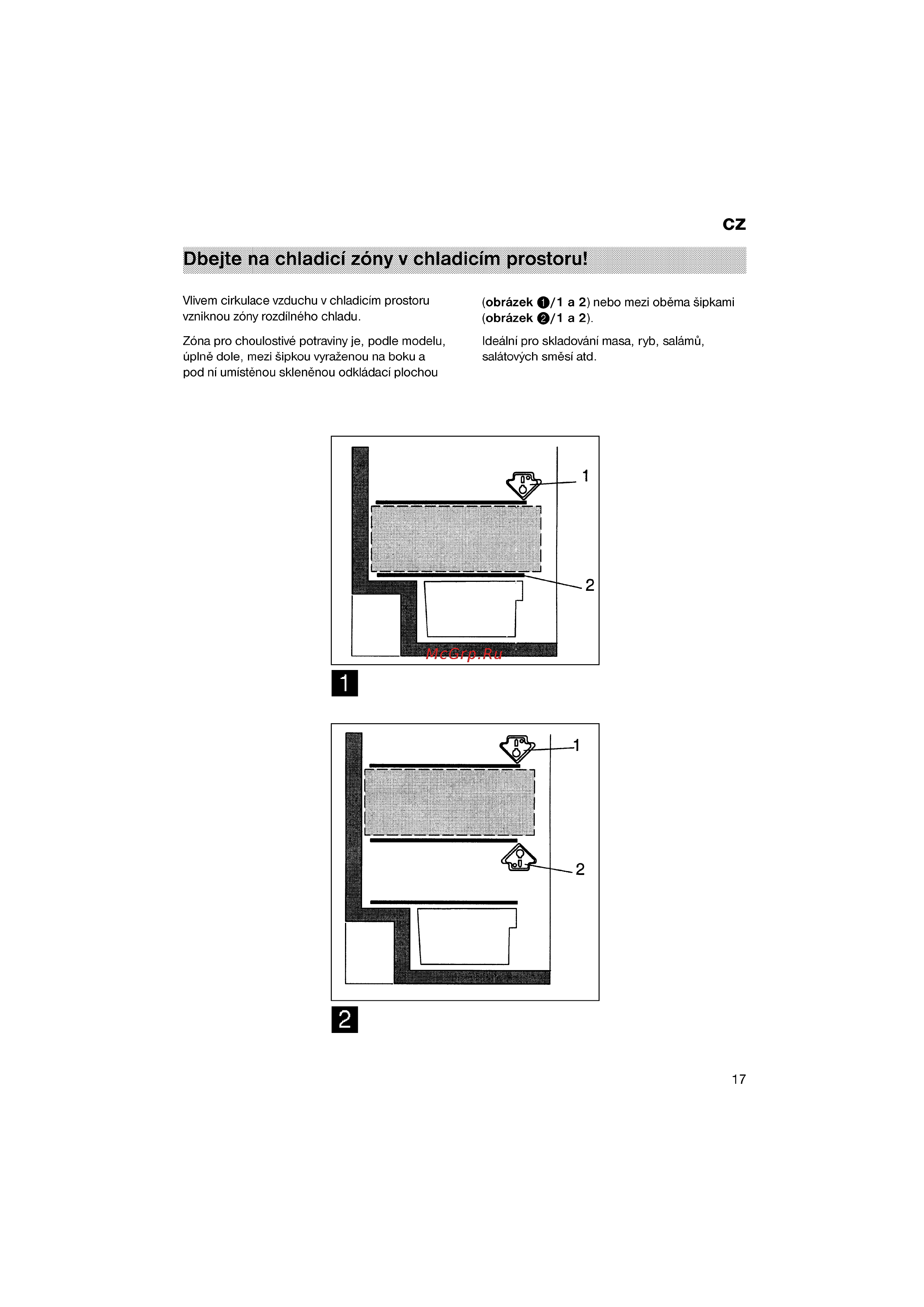 Bosch KGV33600 [17/121] Dbejte na chladicí zóny v chladicím prostoru