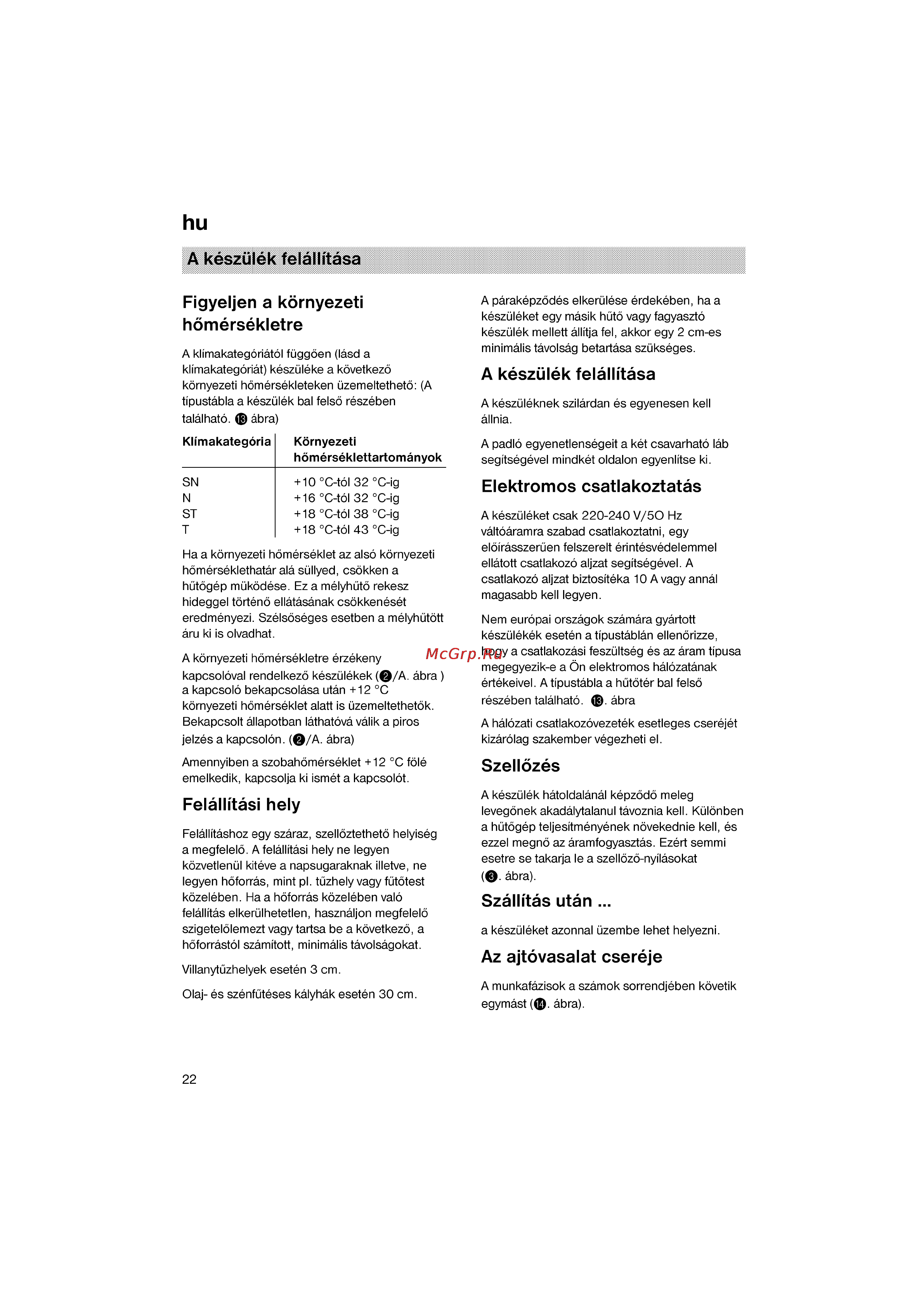 Bosch KGV33600 [22/121] A készülék felálh tása
