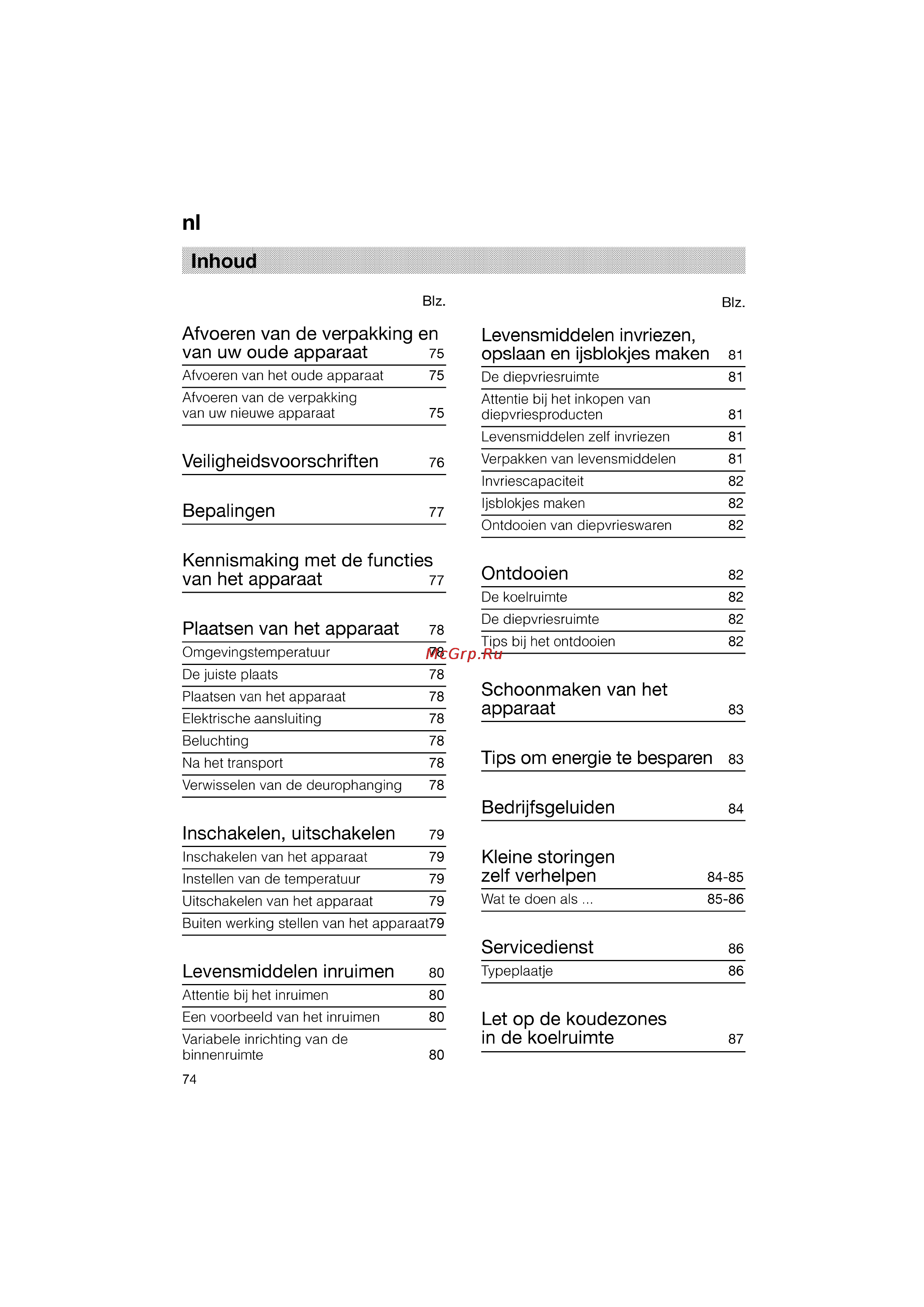 Bosch KGV36600 [74/121] Afvoeren van de verpakking en van uw oude apparaat