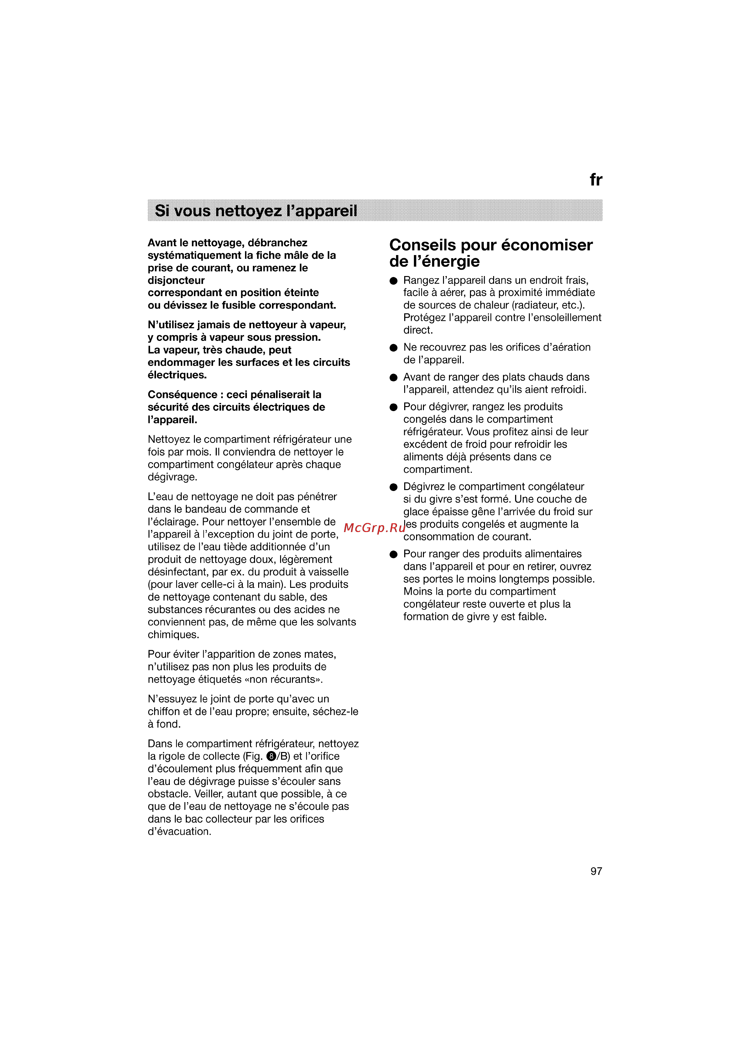 Bosch KGV33600 [97/121] Conseils pour économiser de l énergie