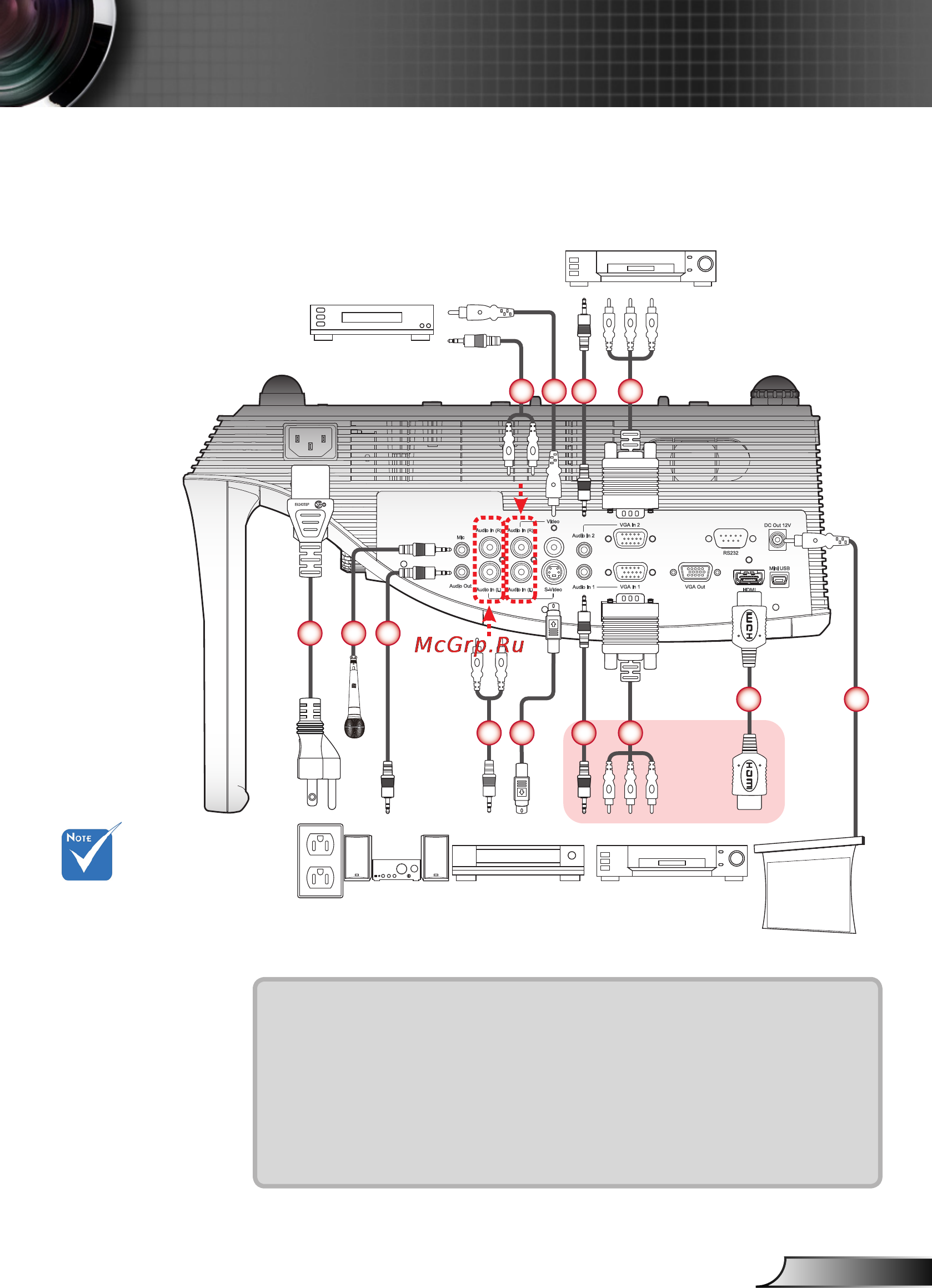 Optoma X307UST [13/61] Установка