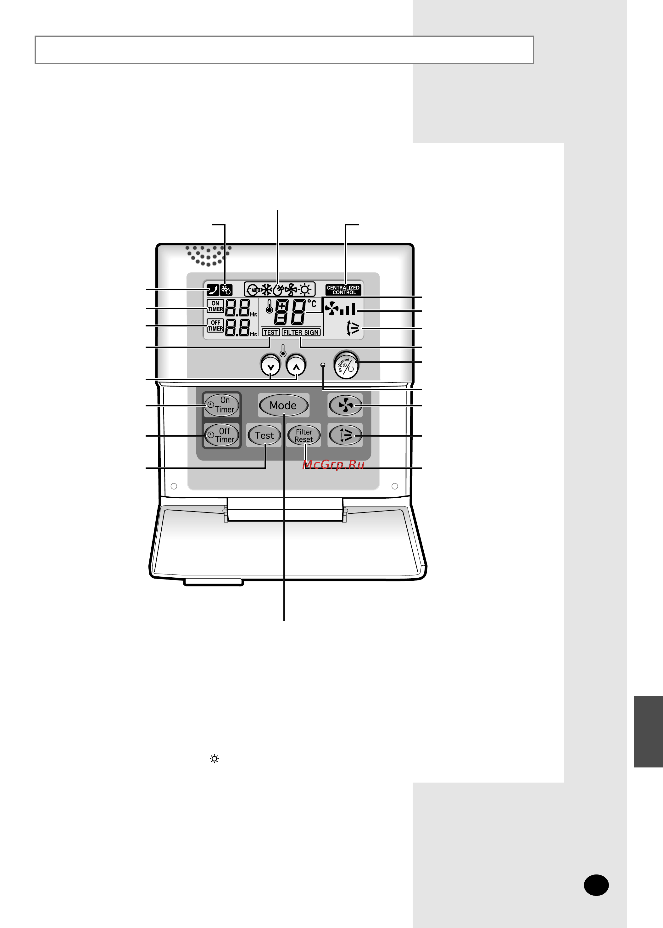 Samsung AVMWH070EA4 [7/16] Wired remote controller buttons and display