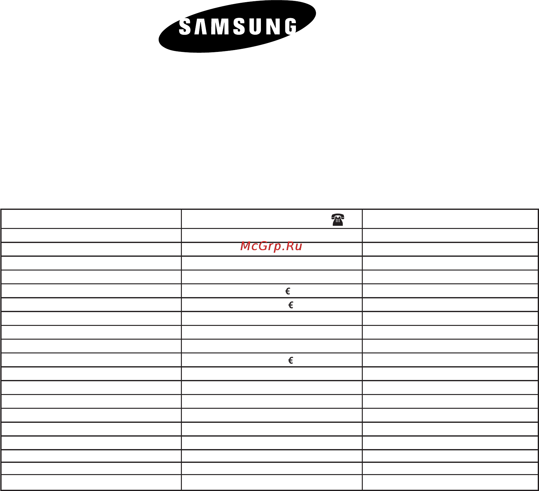 Samsung AVMBH020EA4 [16/16] Contact samsung world wide