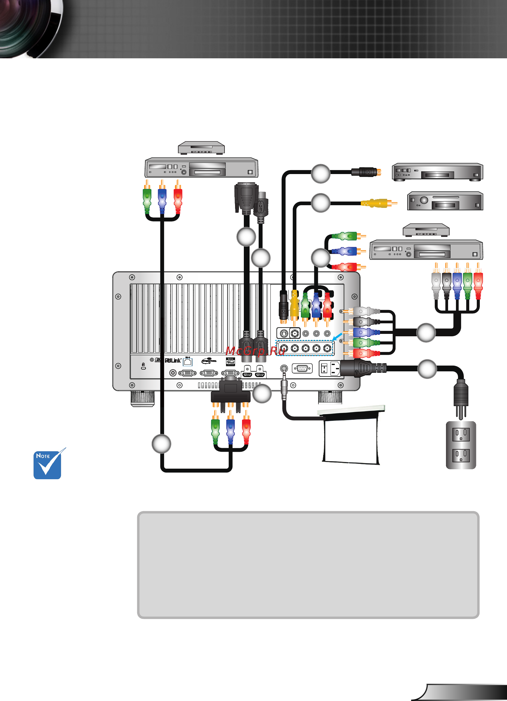 Optoma EH7700 [13/81] Подключение к видеоисточникам