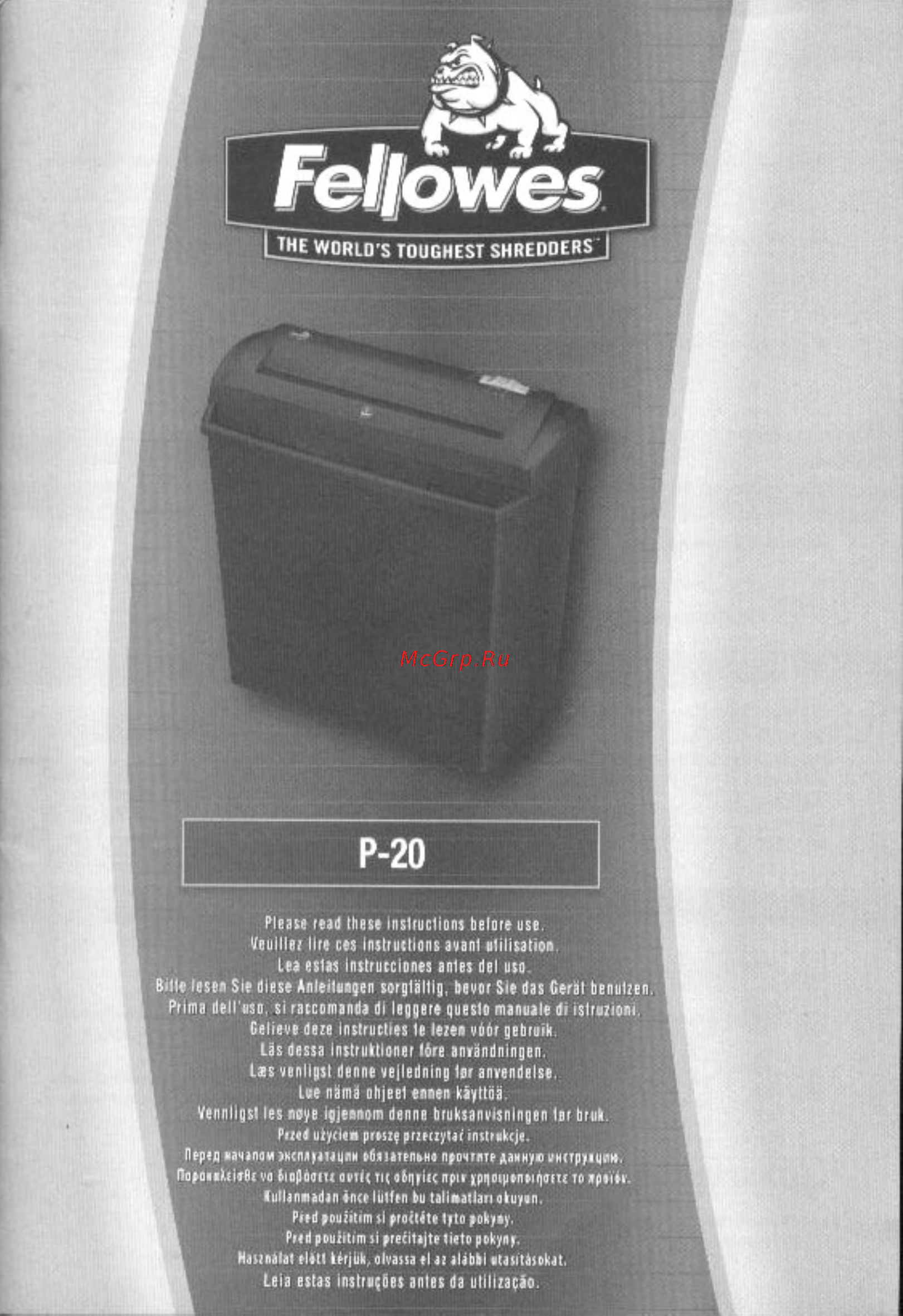 Fellowes P-38 Инструкция по эксплуатации онлайн