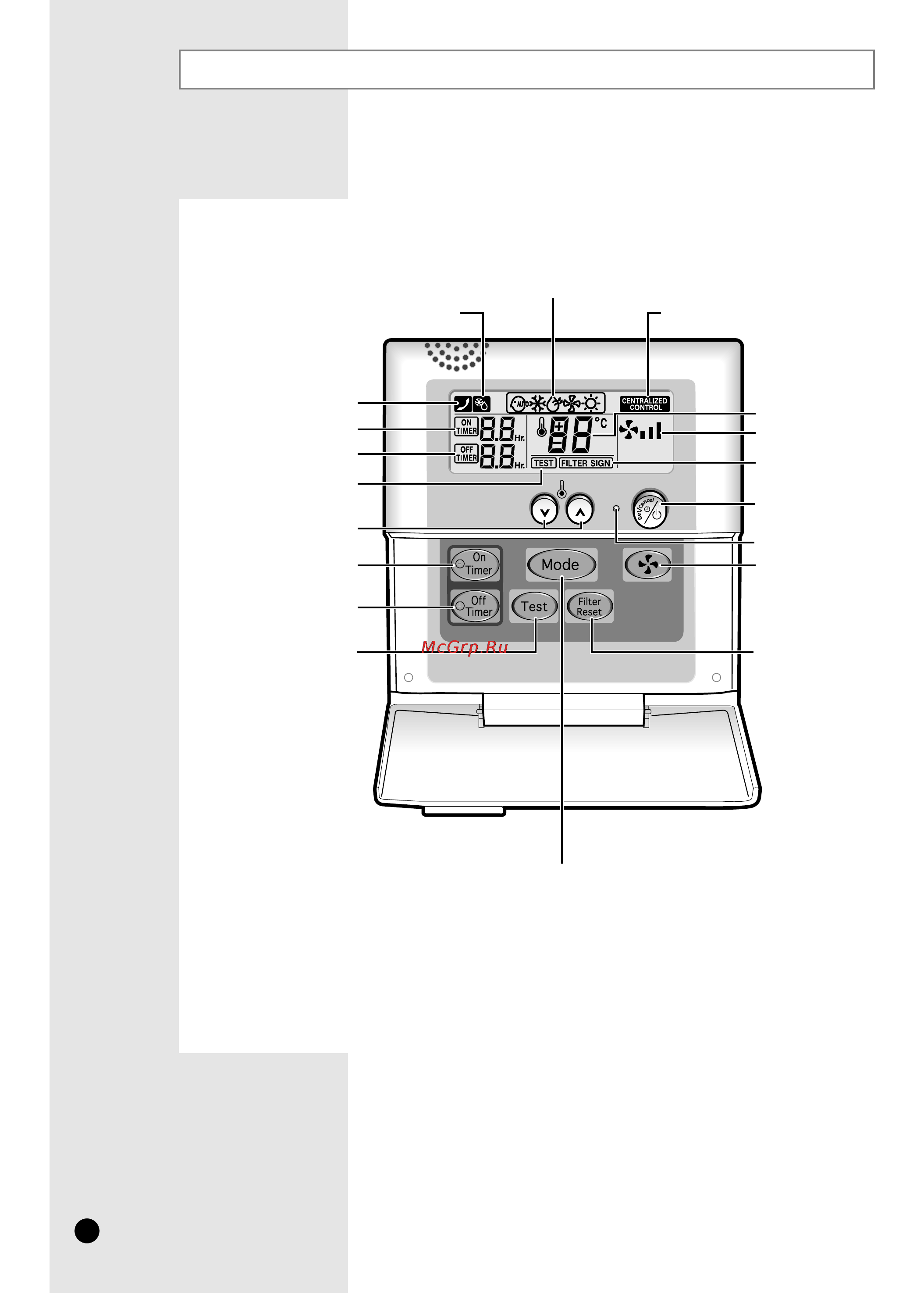 Samsung ADH1800E [6/35] Проводной пульт дистанционного управления кнопки и дисплей