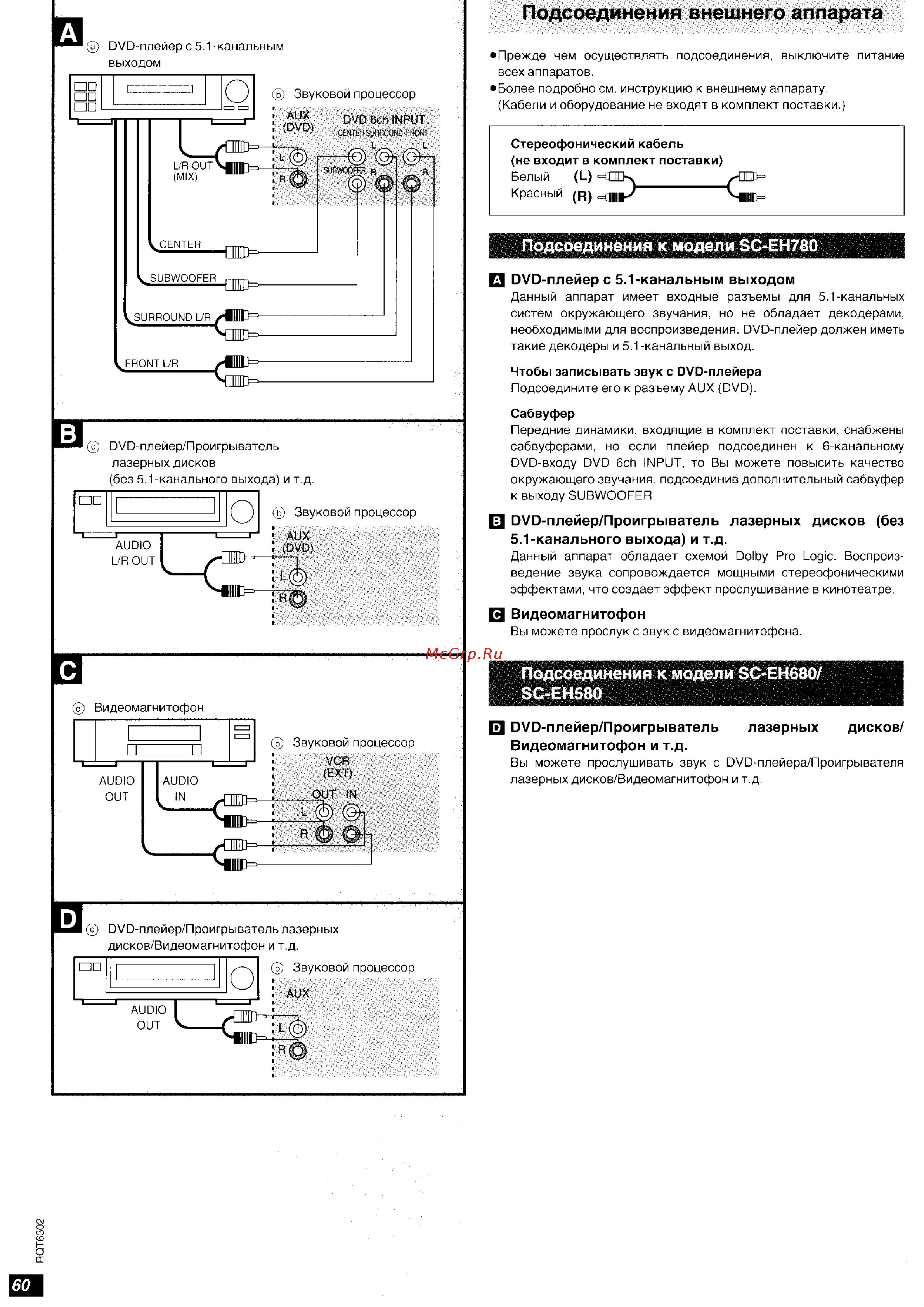 Technics SC-EH780 [31/35] Подсоединения внешнего аппарата