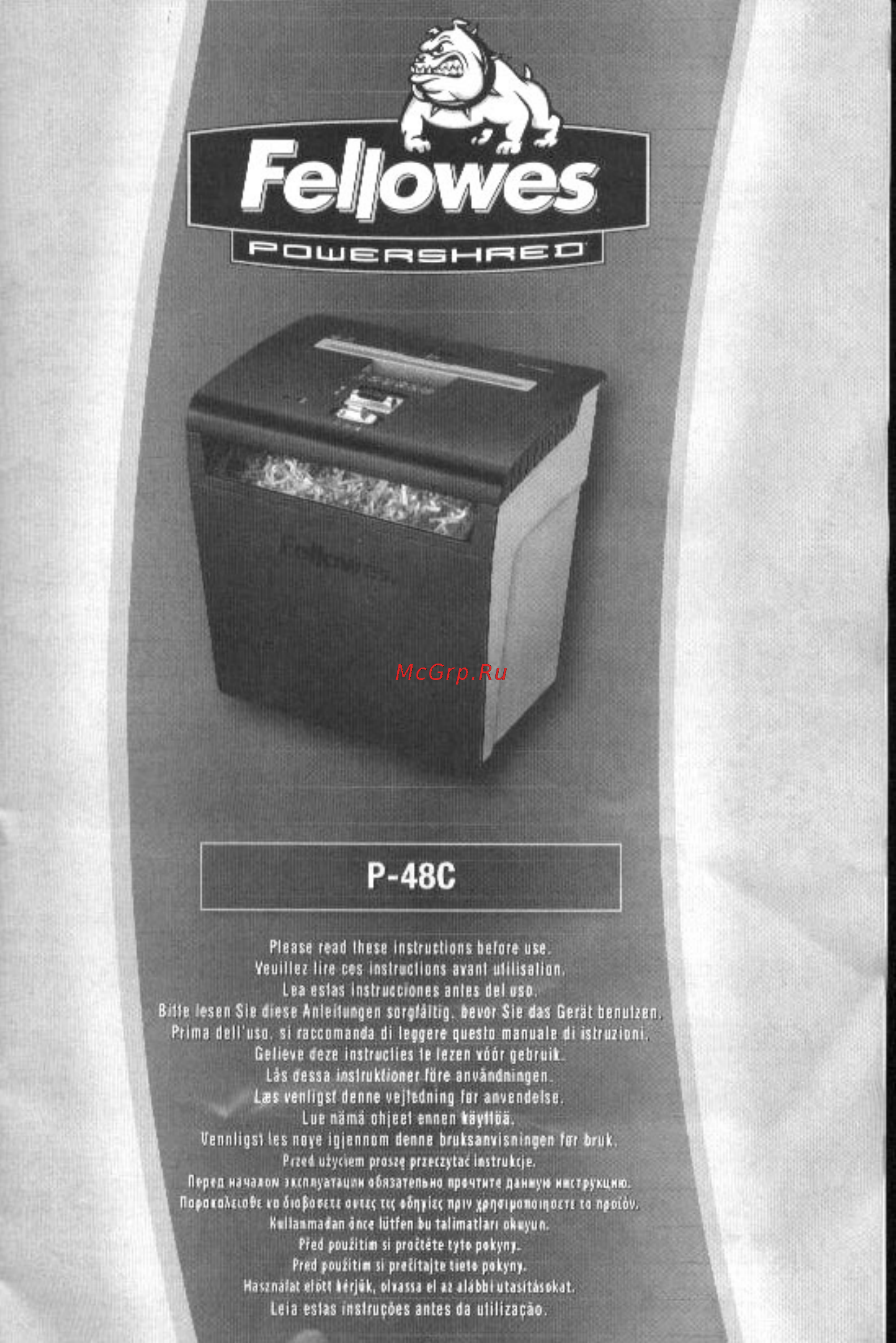 Fellowes P48C  FS 32148 Инструкция по эксплуатации онлайн