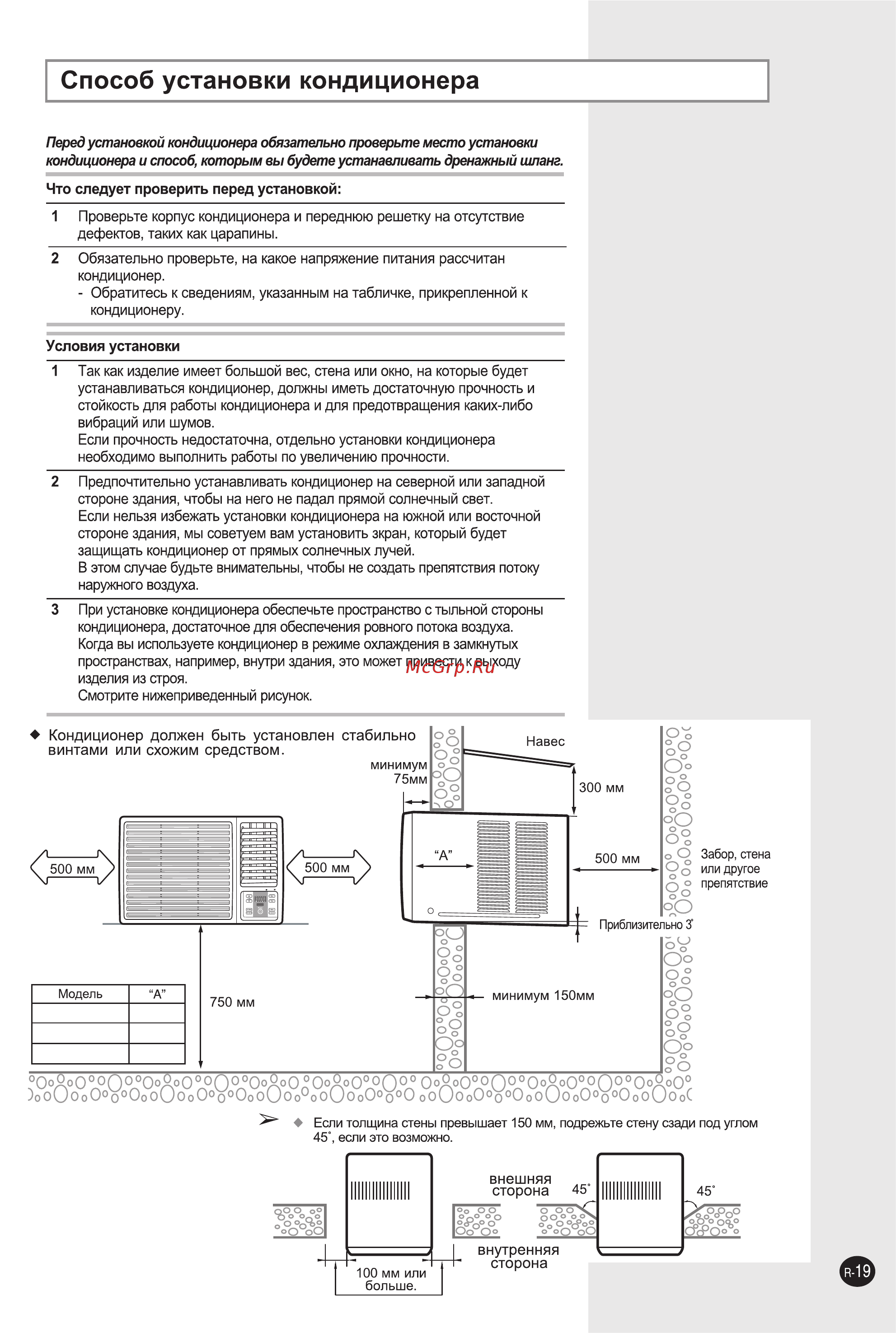 Samsung AZ12 PHHEA [19/21] Способ установки кондиционера