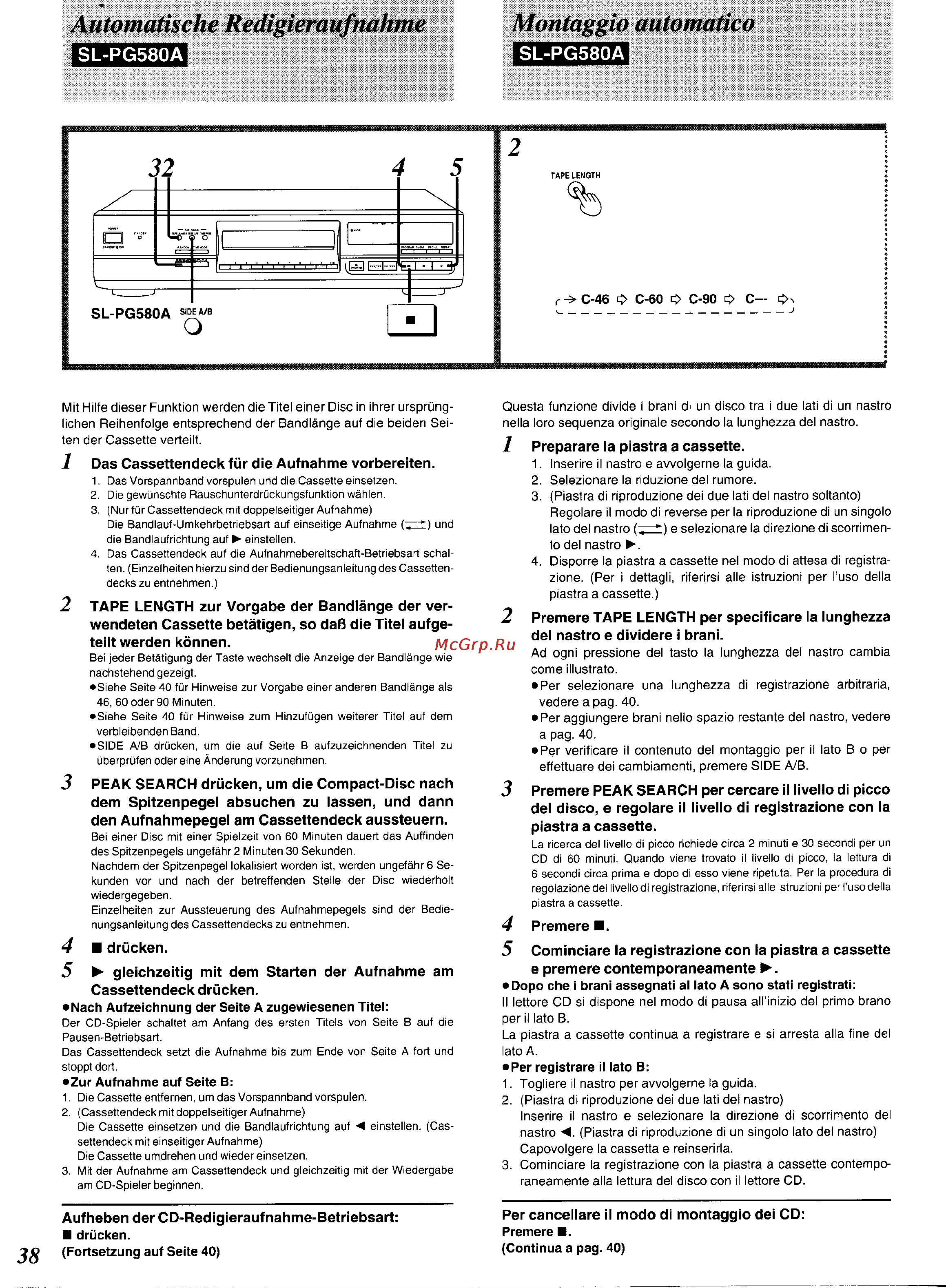 Technics SL-PG380A [36/51] Montaggio automático