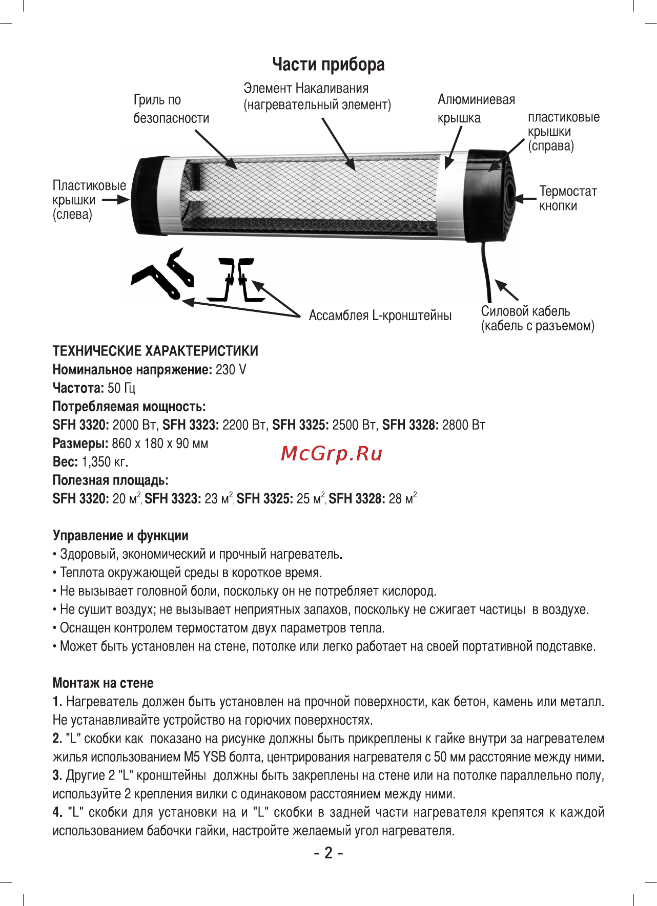 Sinbo SFH 3328 [3/4] Части прибора