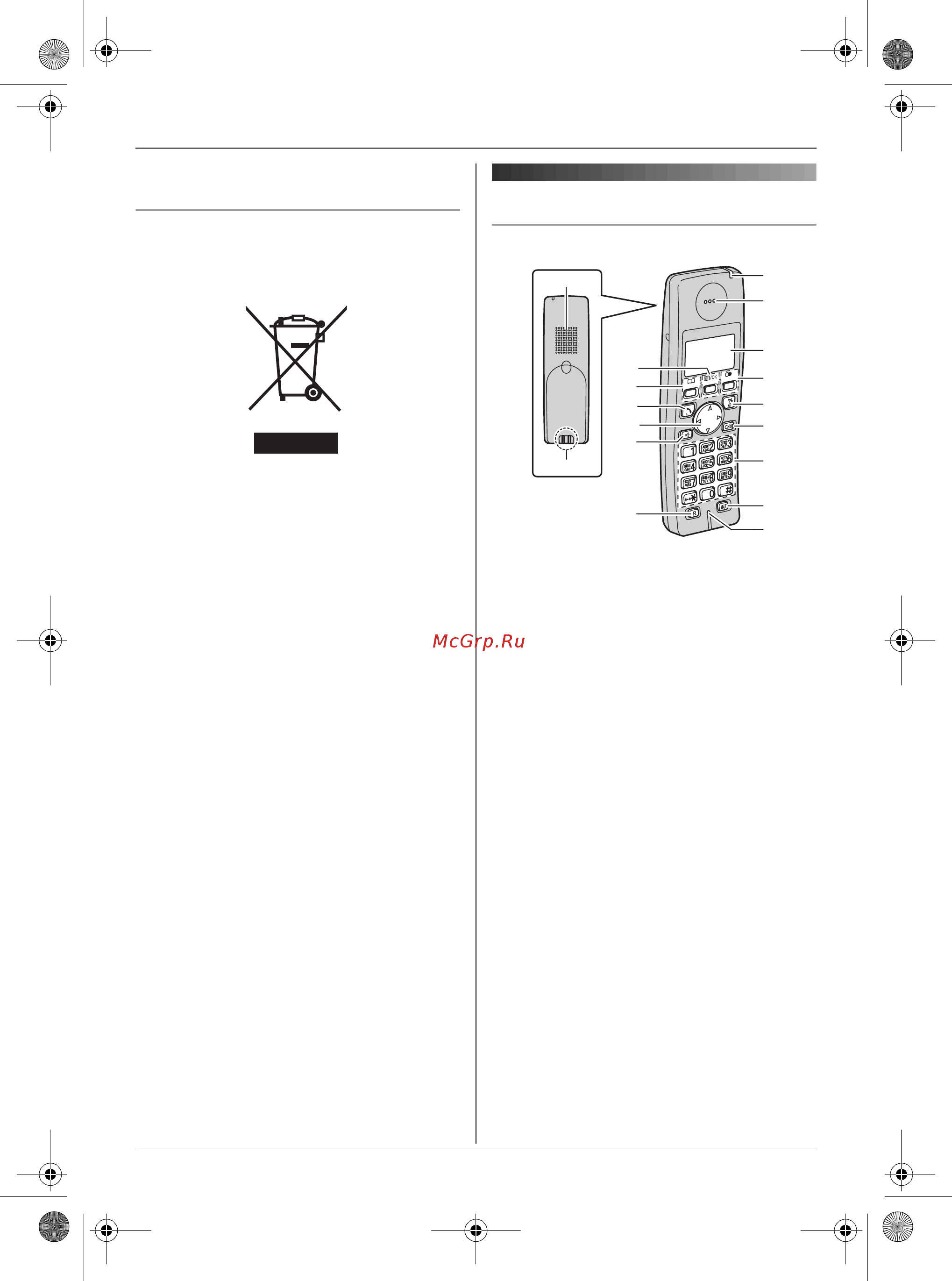 Panasonic KX-TG7125RU [6/44] Органы управления